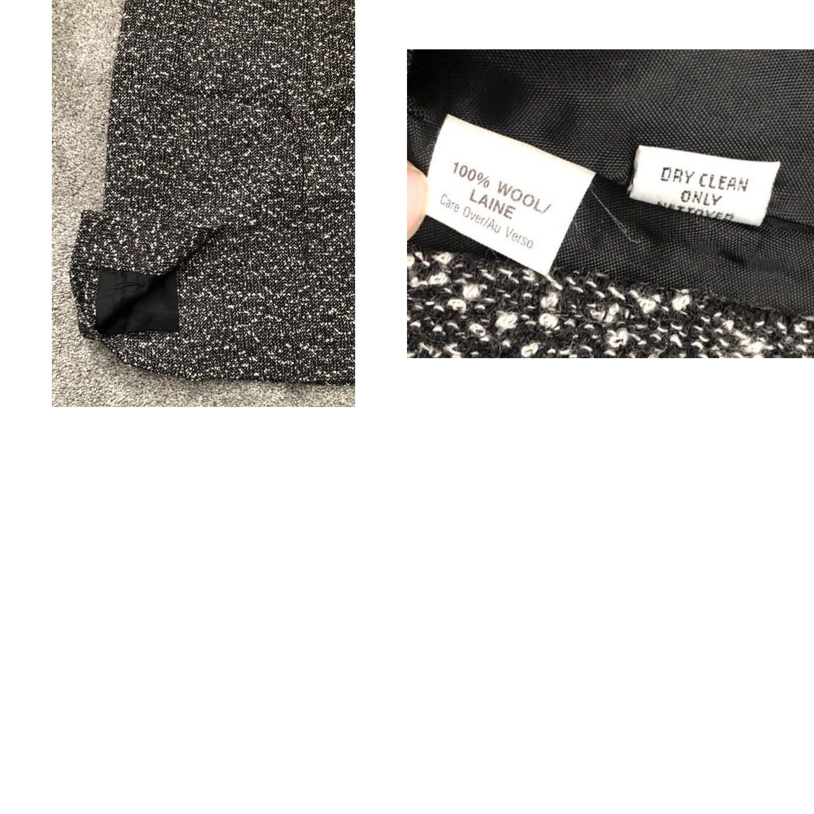 Anne Klein Anne Klein II Skirt Women’s Size 10 Black White Multicolor Wool Knee Length Zip Hipster 90s Preppy Work Casual Formal Size 32" / US 10 / IT 46 - 7 Thumbnail