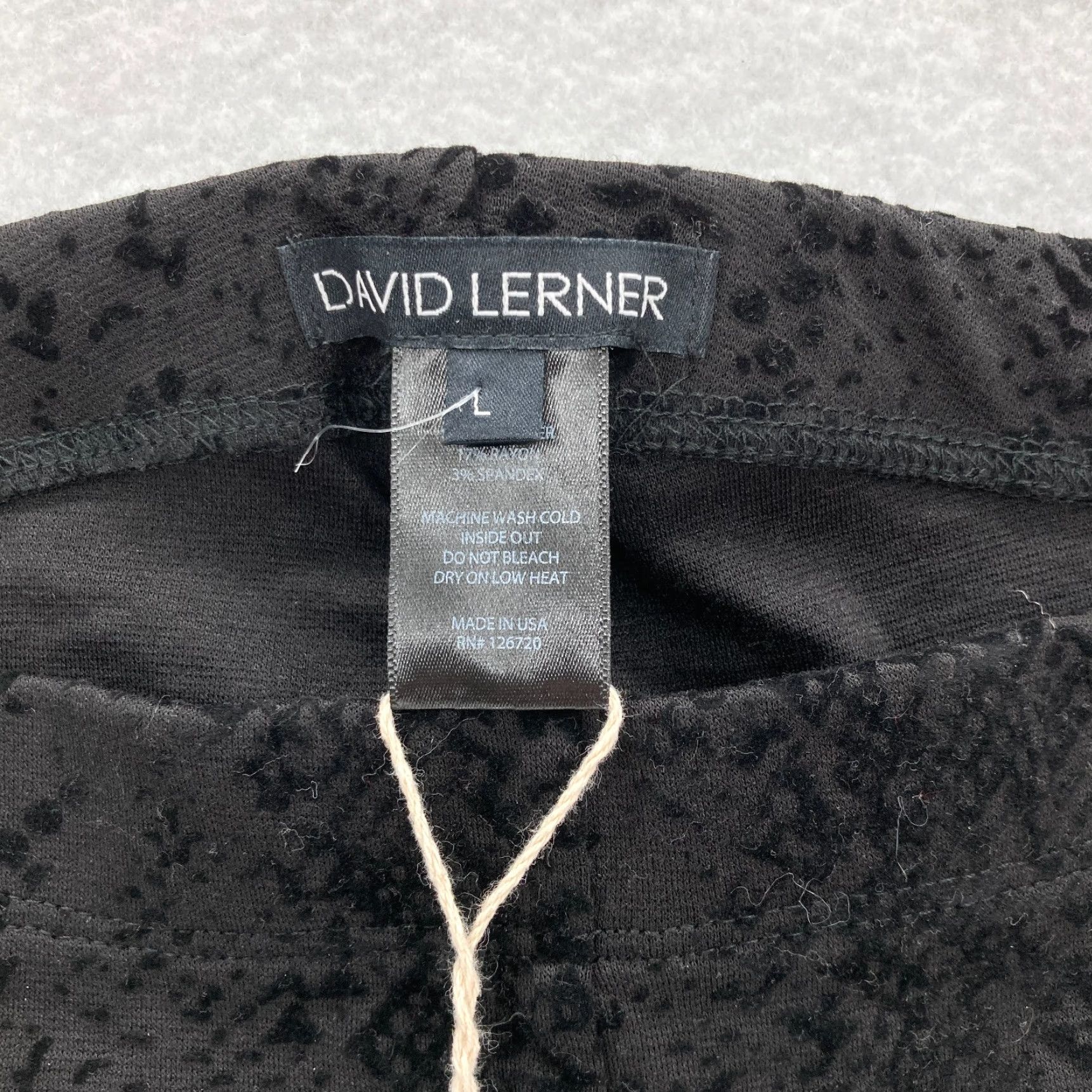 Velvet David Lerner Leggings Women's Large Black Velvet Burnout Snake Print Skinny NWT Size 36" / US 14 / IT 50 - 4 Thumbnail