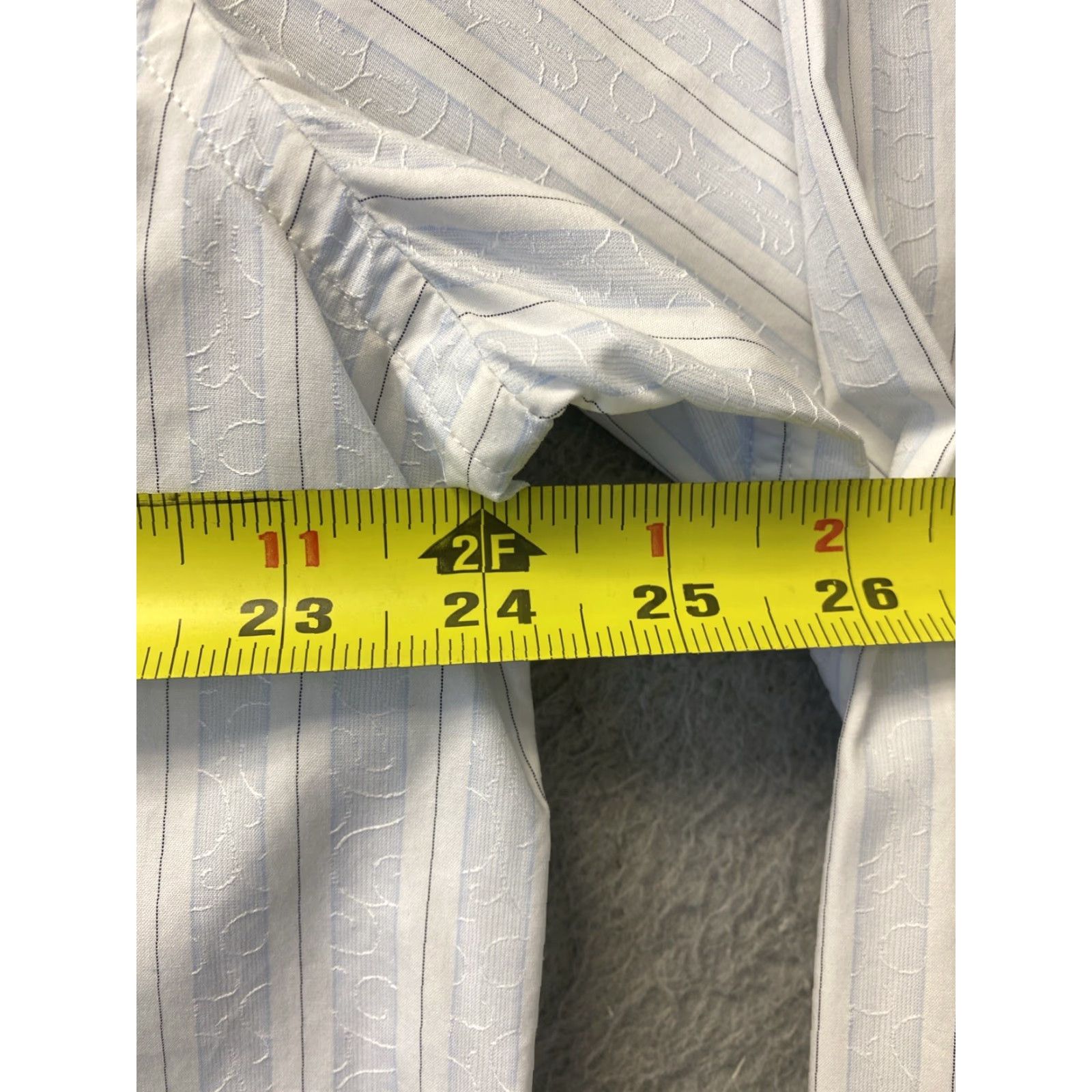 Zanella VINTAGE Zanella Men's Dress Shirt Blue Stripes Long Sleeve XL 100% Cotton Business Casual Formal Size 46R - 7 Thumbnail
