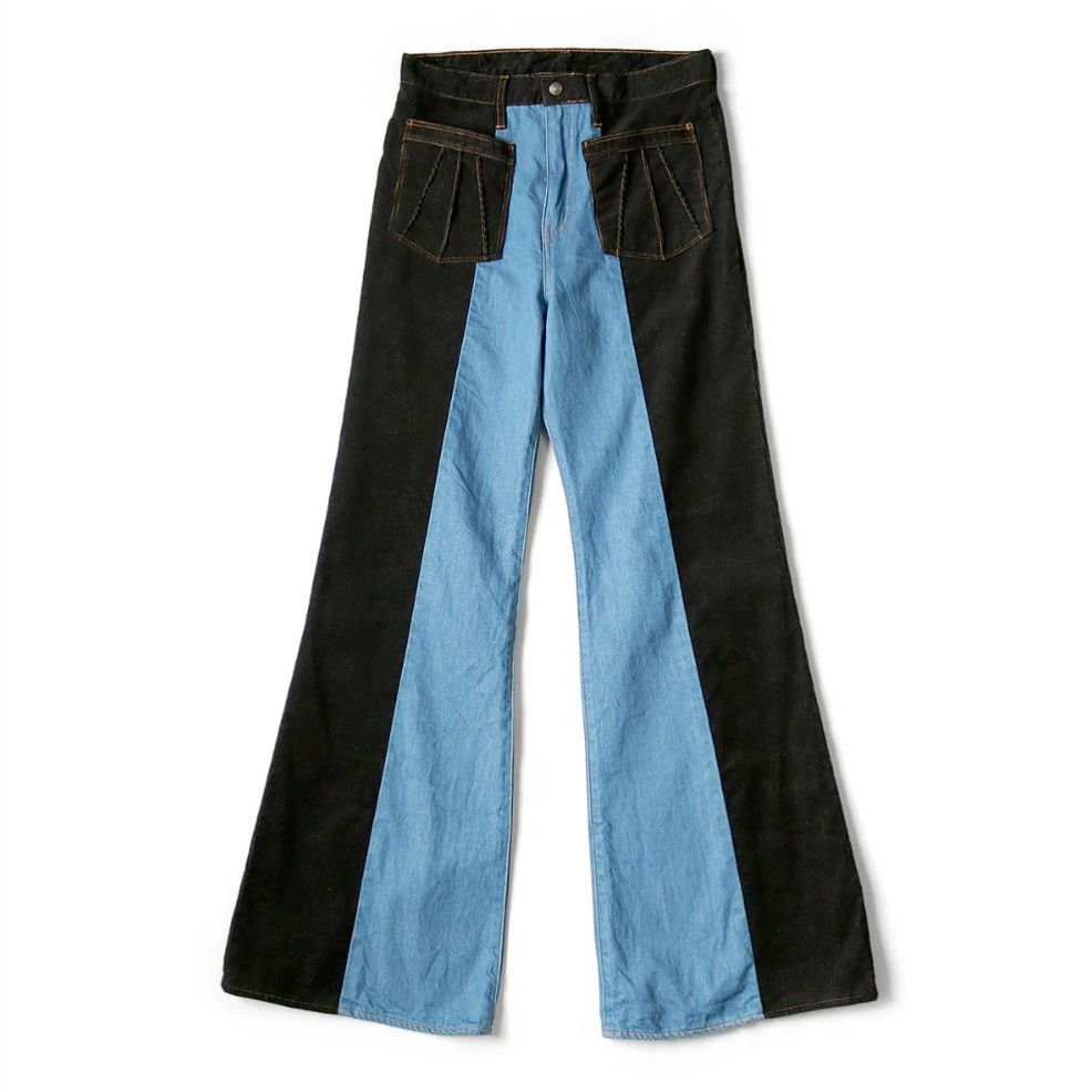 Kapital Kapital Corduroy x Denim 2 Tone Gypsy Flare Pants Size US 32 / EU 48 - 1 Thumbnail