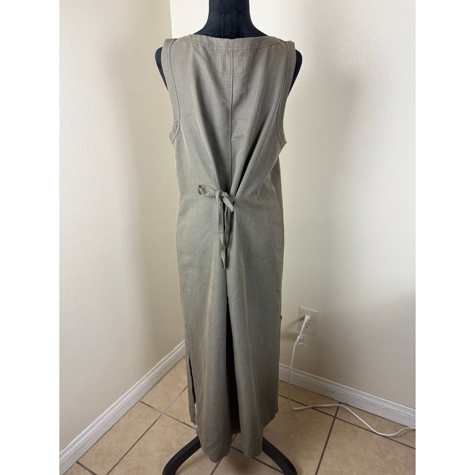 Other Directives Olive Lyocell Sleeveless Jumper Dress - L Size L / US 10 / IT 46 - 5 Thumbnail