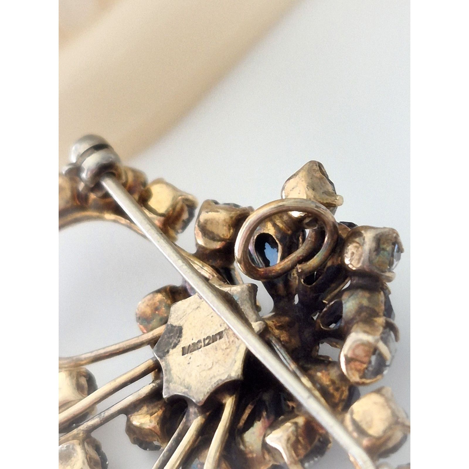 Other Vintage 1940s Blue and Clear Rhinestone Brooch Size ONE SIZE - 5 Thumbnail
