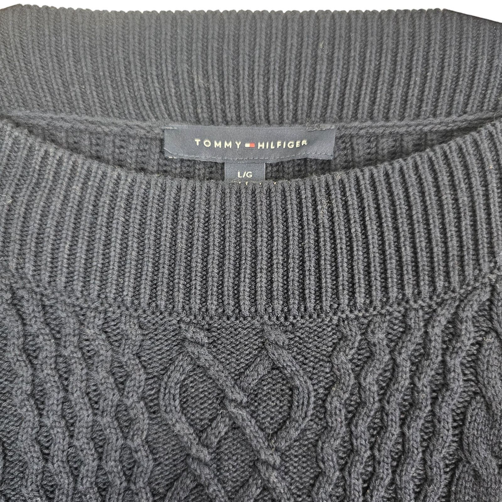 Tommy Hilfiger Tommy Hilfiger Womens Cate Fisherman Sweater Cable Knit Size L / US 10 / IT 46 - 2 Thumbnail