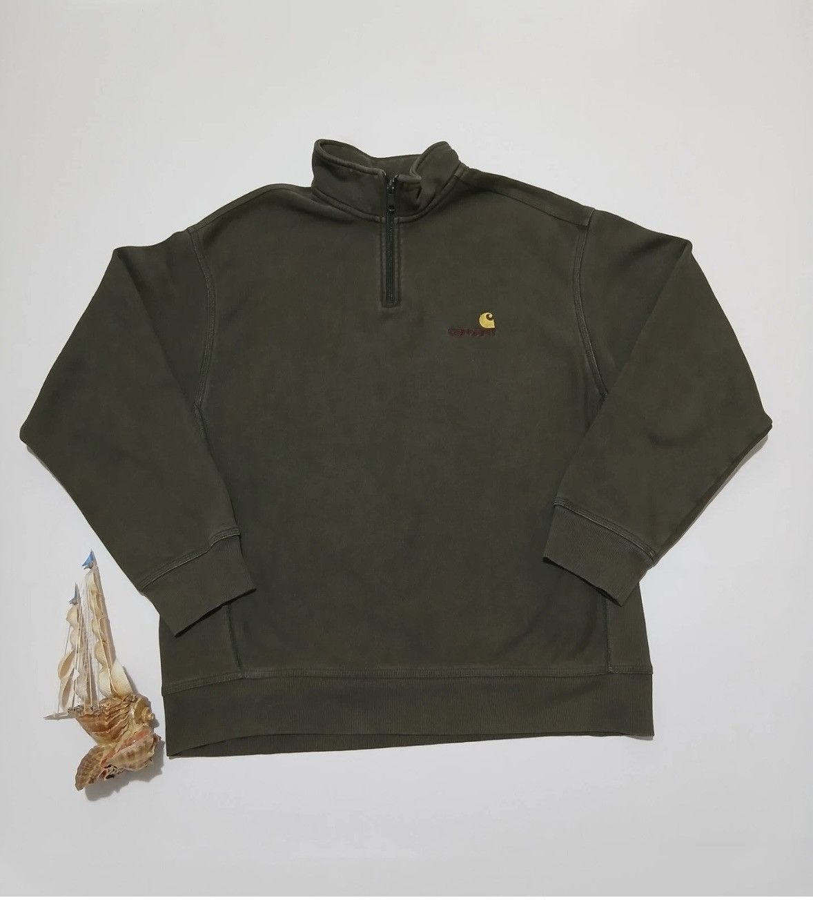Carhartt Wip Carhartt WIP Half Zip Sweatshirt - Large Size US L / EU 52-54 / 3 - 1 Thumbnail