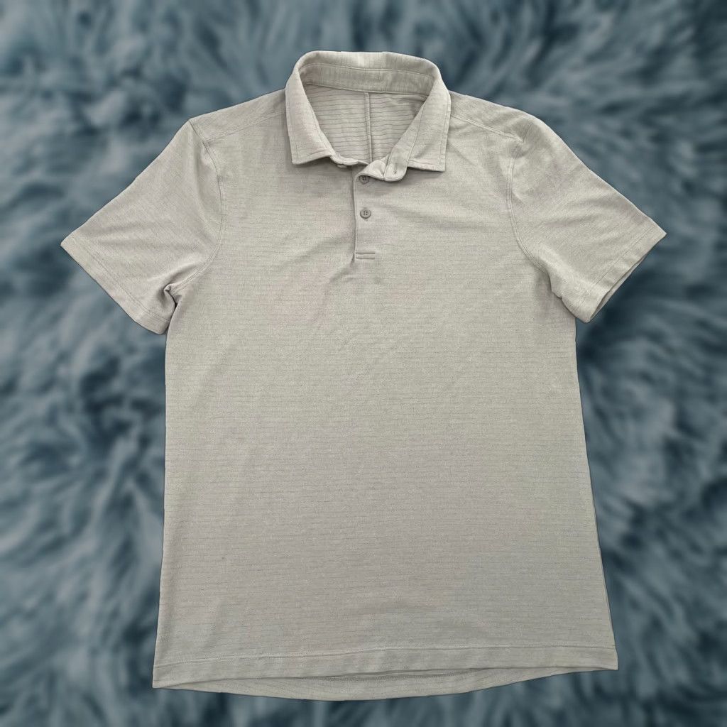 Lululemon Lululemon Tech Polo Shirt Mens Small Short Sleeve Beige Polyester Blend Blended Fabric Logo Button Front Polo Neckline Collared Crimson? Size US S / EU 44-46 / 1 - 1 Thumbnail