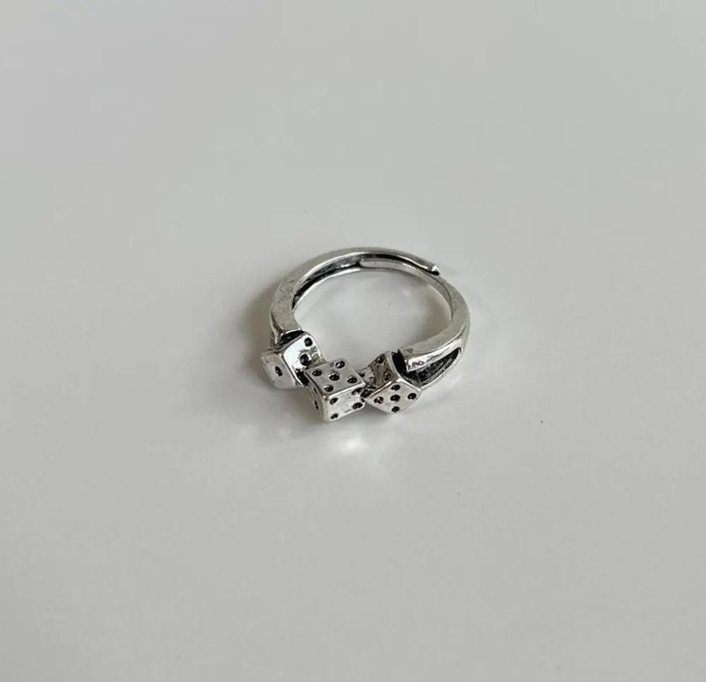 Jewelry Triple Dice Punk Adjustable Ring Size ONE SIZE - 2 Thumbnail