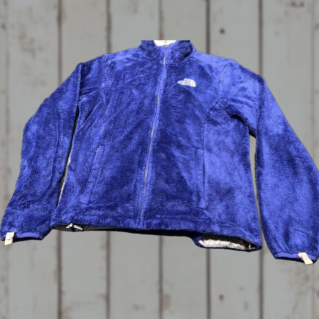The North Face Jacket Women Small Blue Multicolor Fleece Zip Up Womens