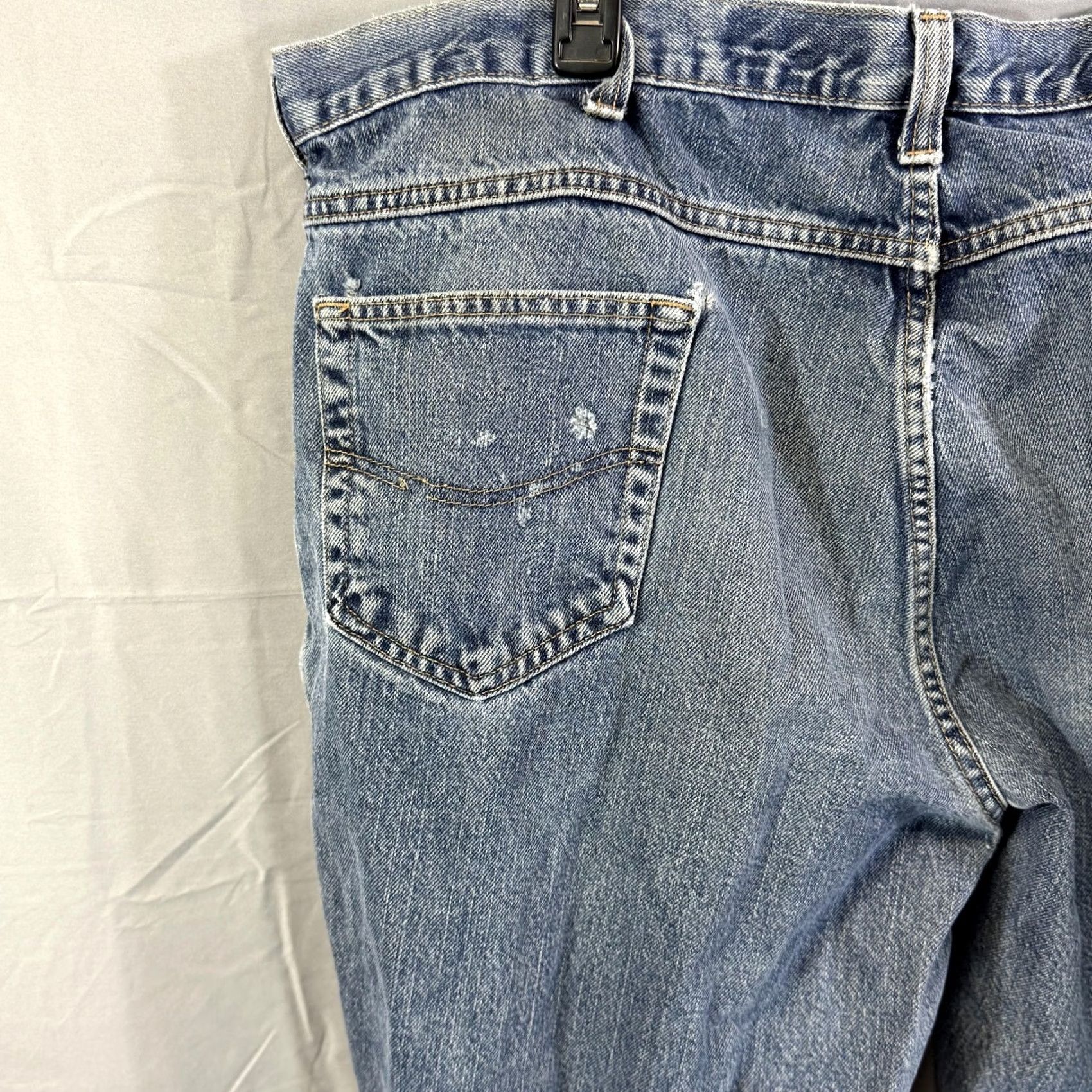 Carhartt Carhartt Jeans Mens 44x30 Blue Denim Relaxed Fit Workwear Distressed Paint Stains Pocket Zip Fly Size US 44 / EU 60 - 5 Thumbnail