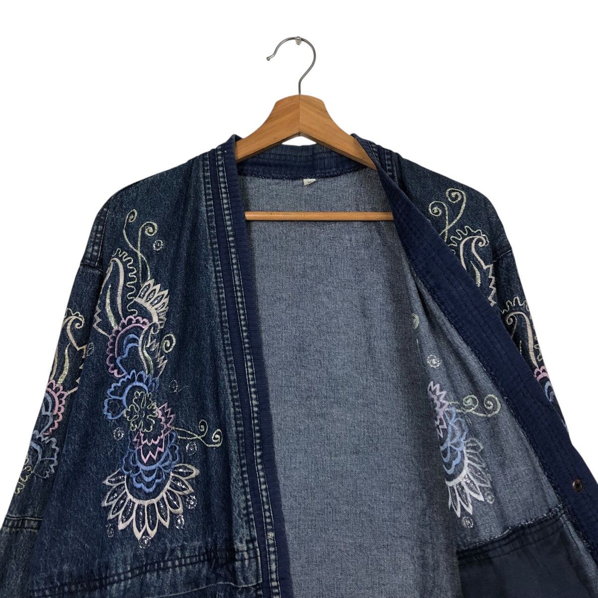 Vintage 📌Vintage Denim Cardigan Bomber Jacket Unknown Brand Japan Size US M / EU 48-50 / 2 - 13 Thumbnail