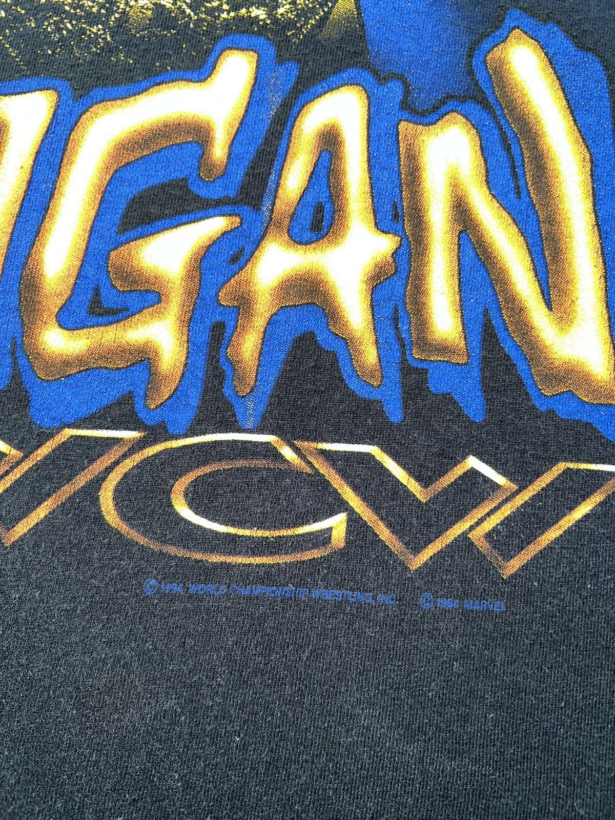 WWE Vintage 1994 Hulk Hogan WCW Wrestling WWE Black T-shirt Size US L / EU 52-54 / 3 - 7 Thumbnail