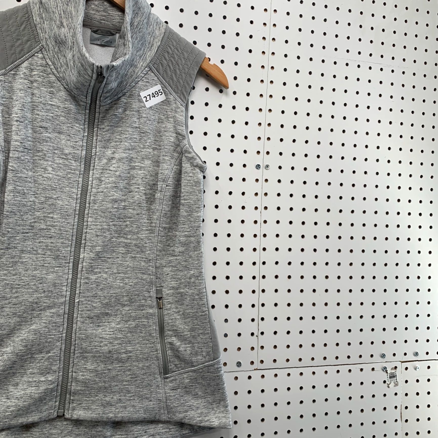 Athleta Athleta Womens Stronger Vest Full Zip Heathered Gray Ladies Small 14.5x27 - Women Jacket Size Small Gray Athletic Zip Vest Size S / US 4 / IT 40 - 4 Thumbnail
