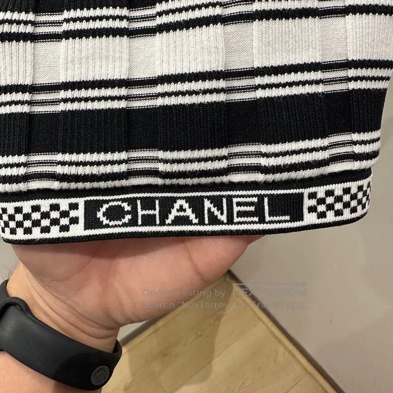 Chanel Chanel 23C striped backless slogan letter short sleeves Size S / US 4 / IT 40 - 7 Thumbnail