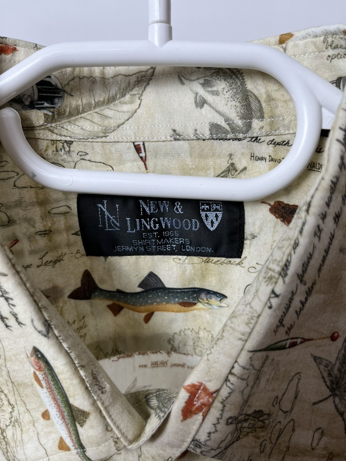 New & Lingwood New Lingwood Button Ups Overprint Fish Fishing Shirt Size US XL / EU 56 / 4 - 5 Thumbnail