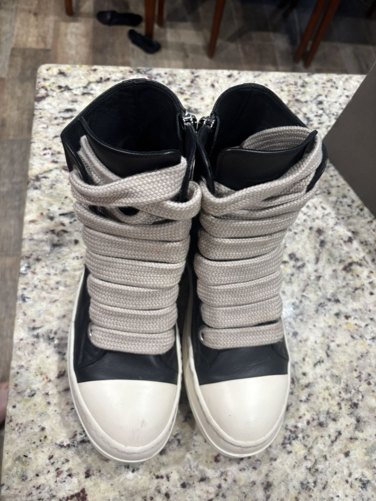 Rick Owens Black and Milk Jumbo Lace Ramones Size US 9 / EU 42 - 4 Thumbnail