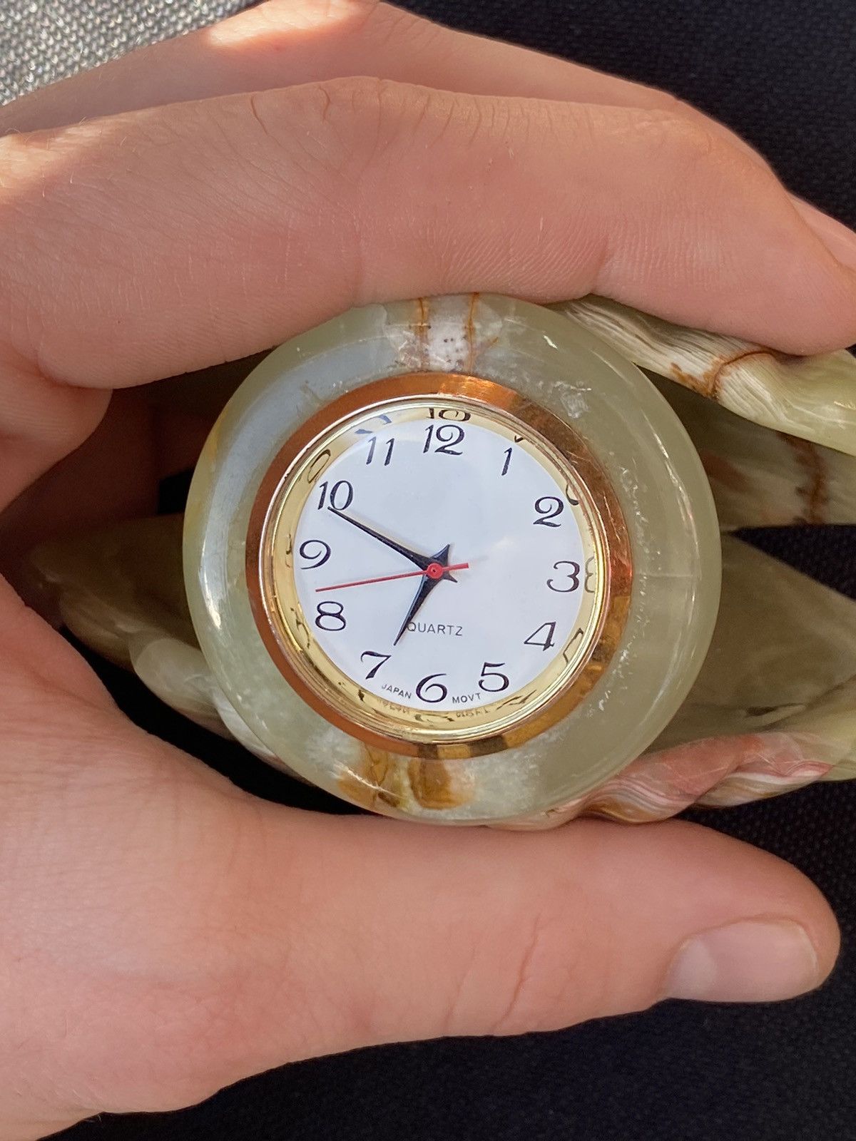 Vintage Vintage Onyx Clamshell Desk Clock Green Taiwanese Brand Size ONE SIZE - 8 Thumbnail