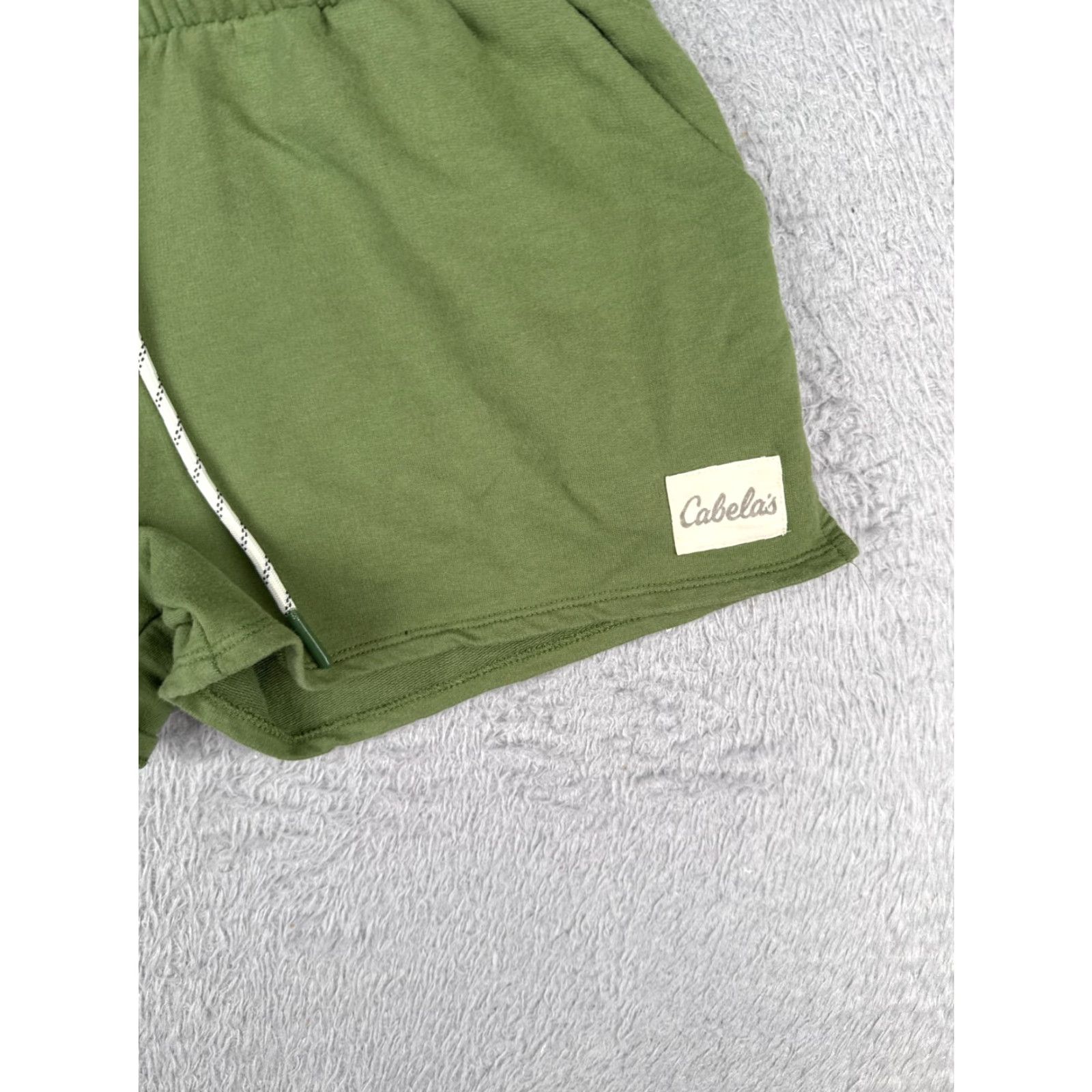 Vintage Cabela's Shorts Women Medium Green Elastic Waist Sweat French Terry Cotton 32x3 Size 32" / US 10 / IT 46 - 2 Thumbnail