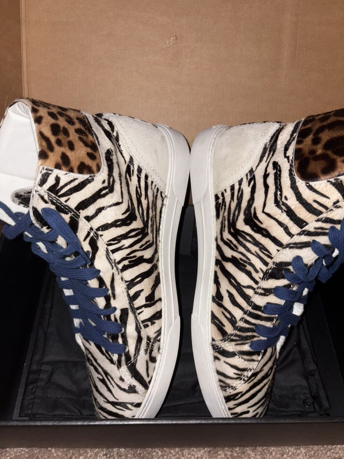 Saint Laurent Paris Saint Laurent Joe Pony Hair Calf Cheetah Zebra Sneaker Shoe Size US 9.5 / EU 42-43 - 4 Thumbnail