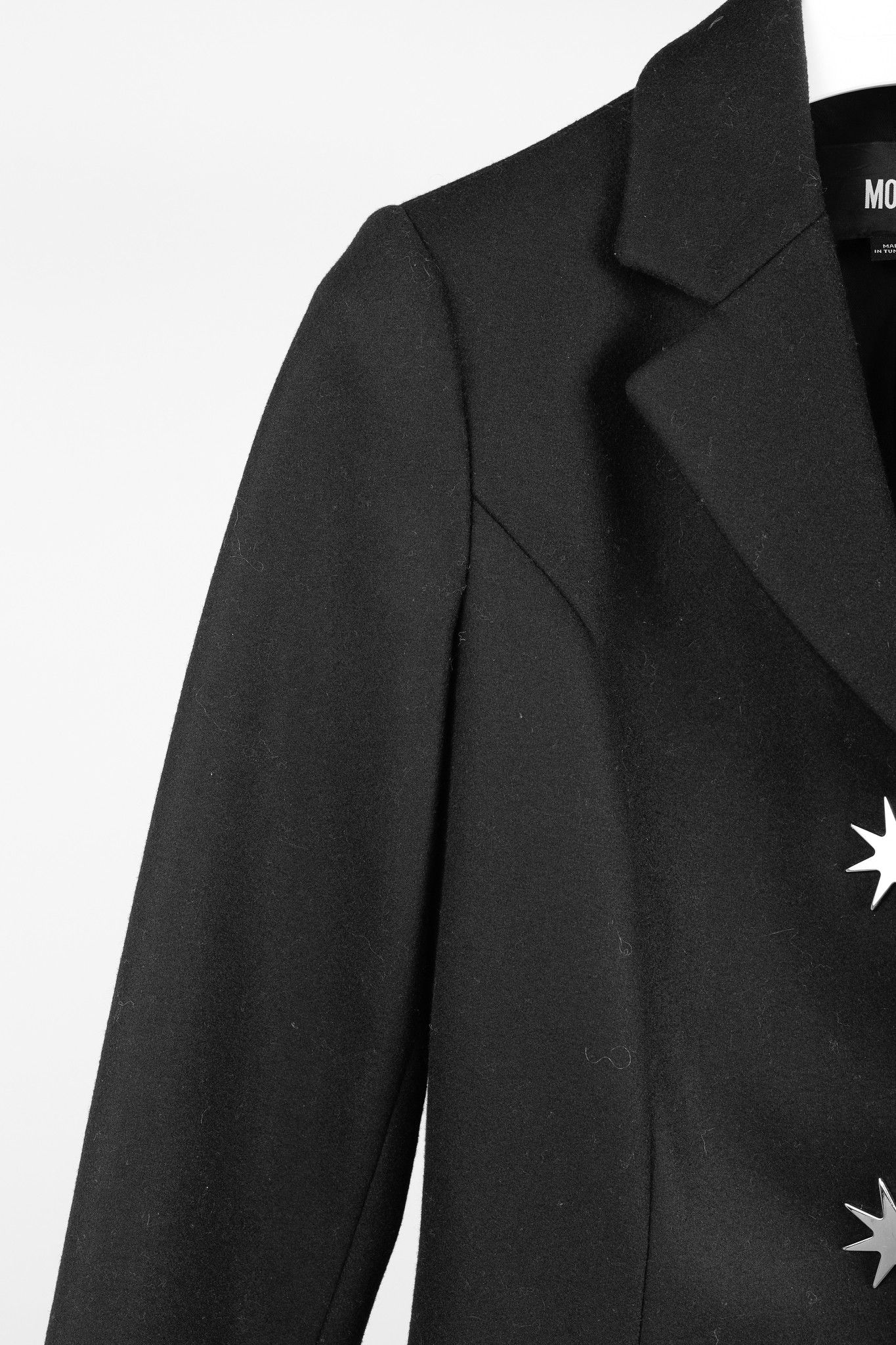 Love Moschino Love Moschino Silver Octagram Black Wool Tailored Coat Size S / US 4 / IT 40 - 5 Thumbnail
