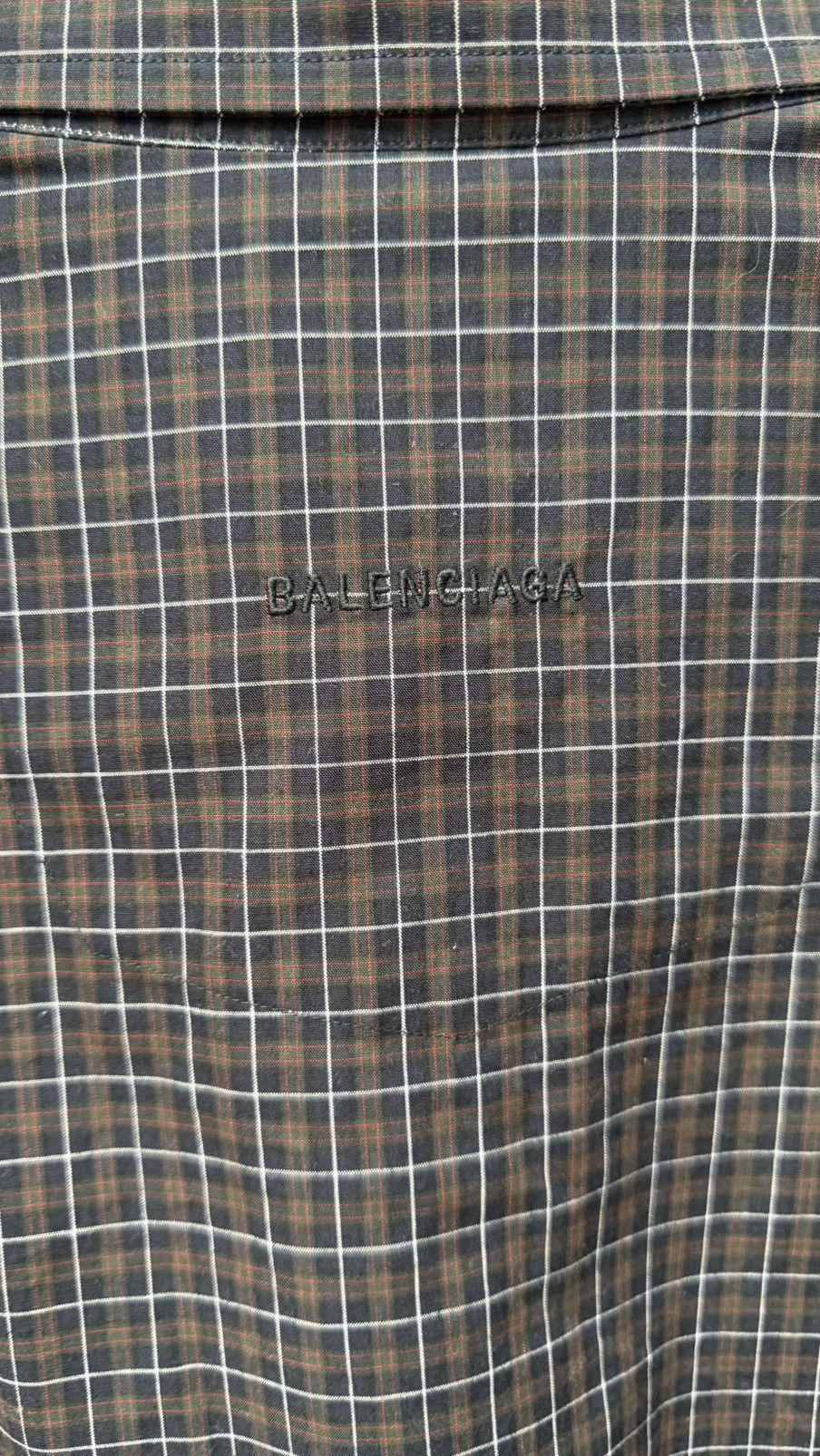 Balenciaga Balenciaga Numeric Print Plaid Shirt Size US M / EU 48-50 / 2 - 3 Thumbnail