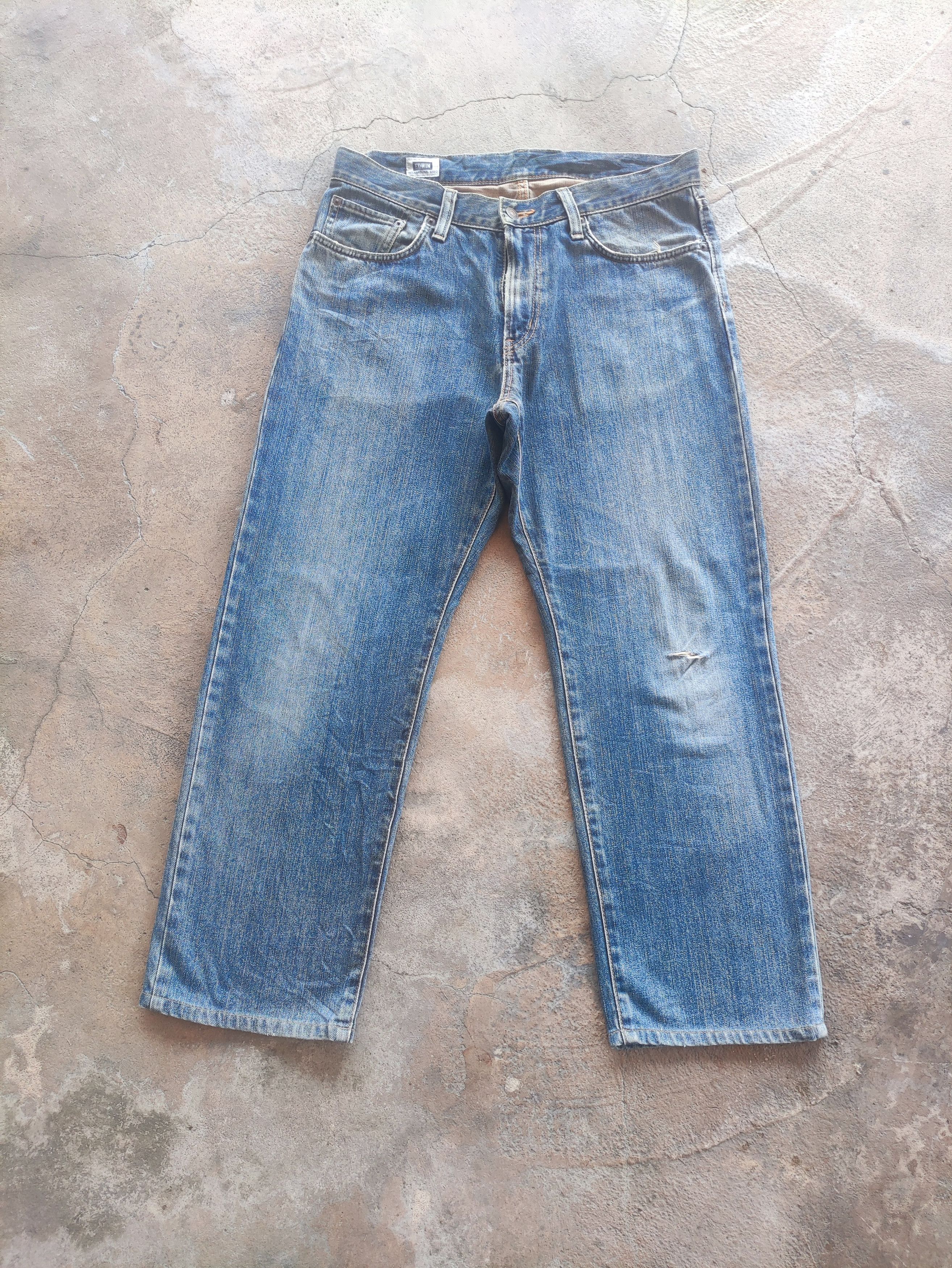 Edwin × Jean × Vintage Vintage Edwin Made In Japan Distressed Faded Denim Pants W34 Size US 34 / EU 50 - 2 Thumbnail