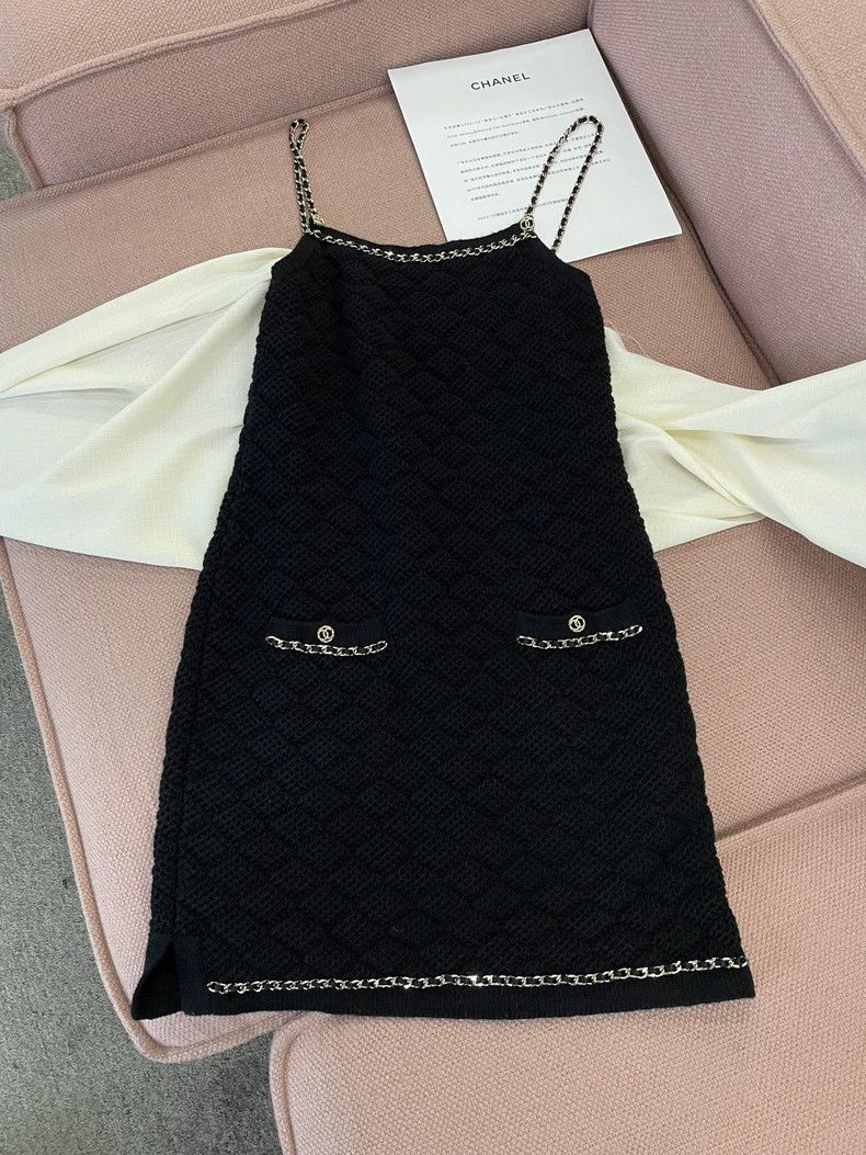 Chanel Black Sleeveless Chain Dress - dmc