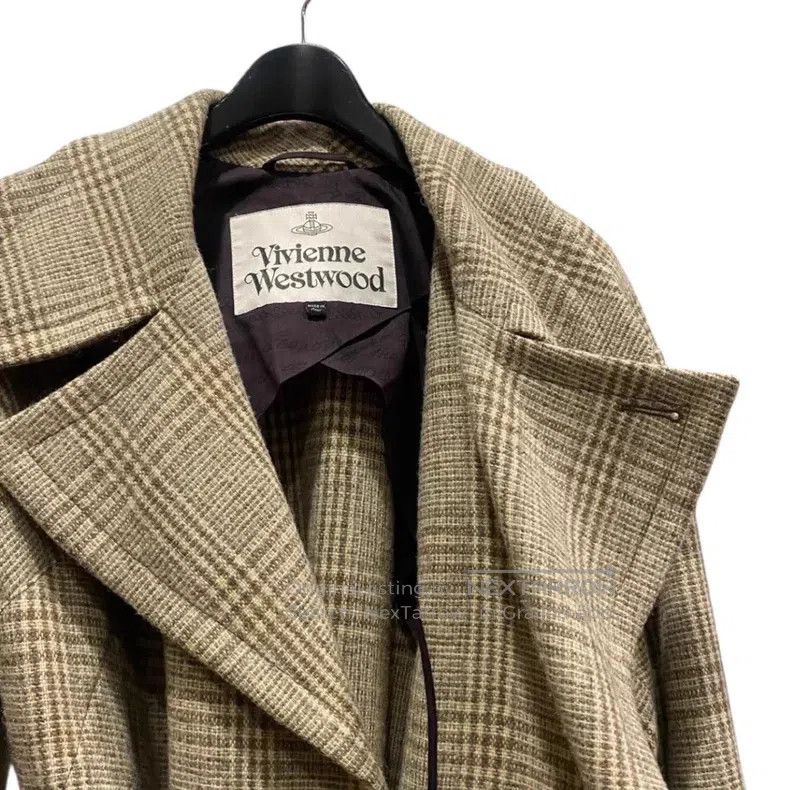 Vivienne Westwood Vivienne Westwood Ivory Checkered Wool Trench Coat Size S / US 4 / IT 40 - 4 Thumbnail