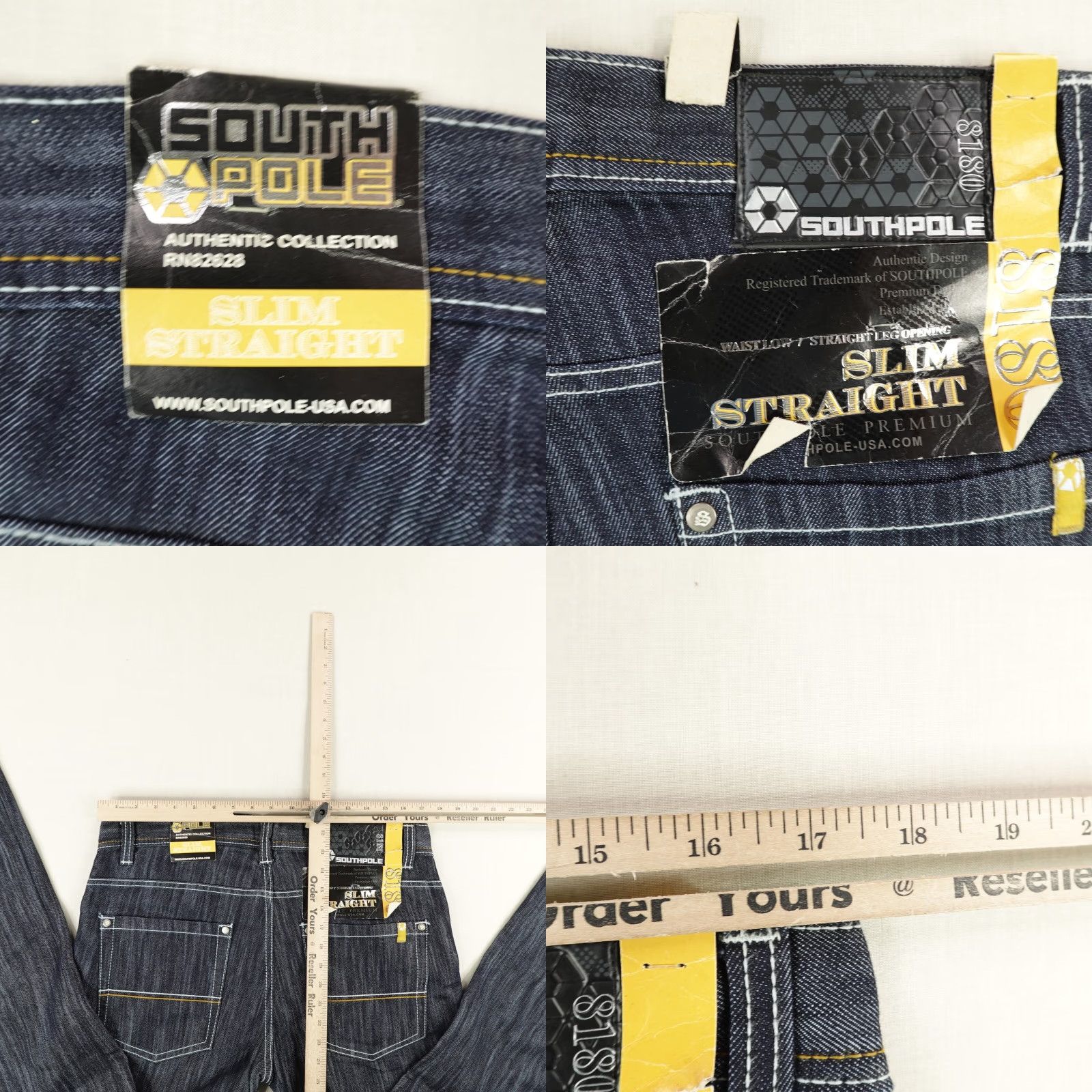 Southpole Vintage Southpole Jeans Mens 34 Black Denim Slim Straight Loose Deadstock Y2K Size US 35 - 8 Thumbnail