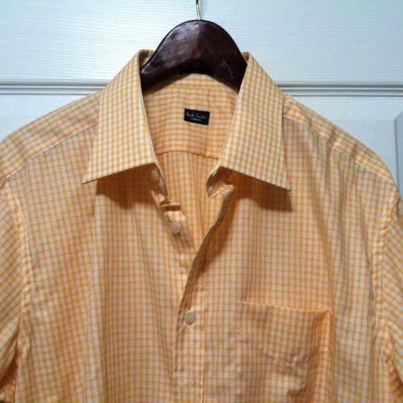 image of Paul Smith Men's Big & Tall New Cotton Dress Shirt Size: 18 (Size 2XL)