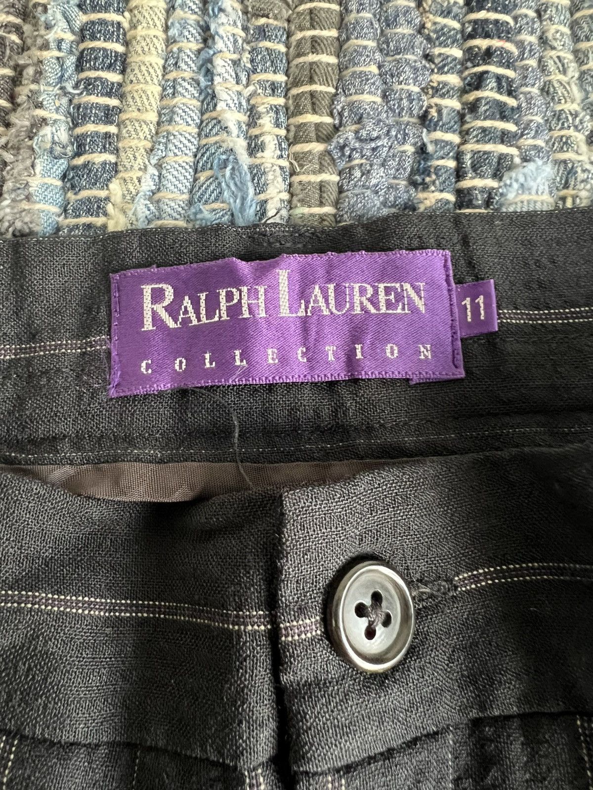 Ralph Lauren Purple Label 🇮🇹 Made High Waist Wide Leg Pinstriped Pleated Wool Pants Size 27" / US 4 / IT 40 - 8 Thumbnail