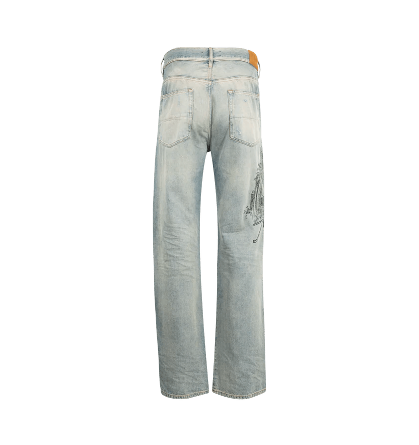 Amiri o1h1sh11225 Crystal Amiri Hotel Jean in Indigo/Blue Size US 34 / EU 50 - 2 Thumbnail