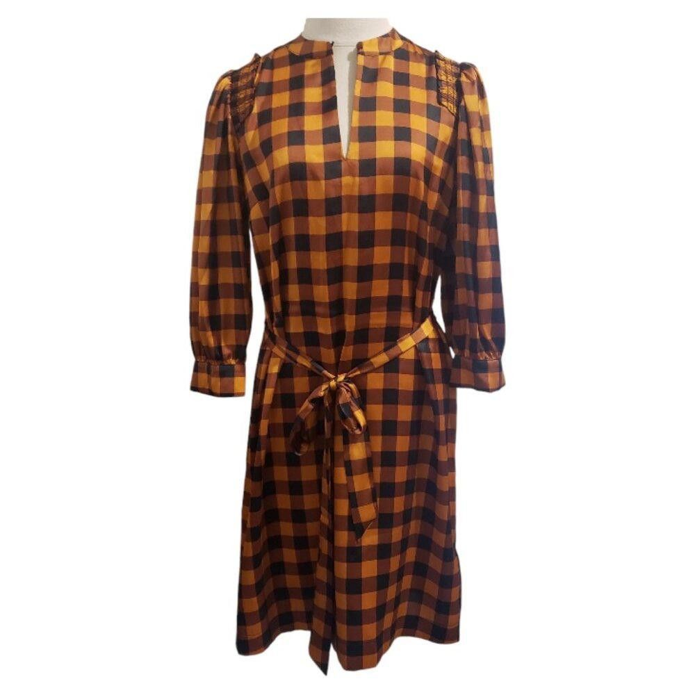 Scotch & Soda CT1945 Scotch & Soda NWT Copper & Black Checkered Dress S Size S / US 4 / IT 40 - 1 Thumbnail