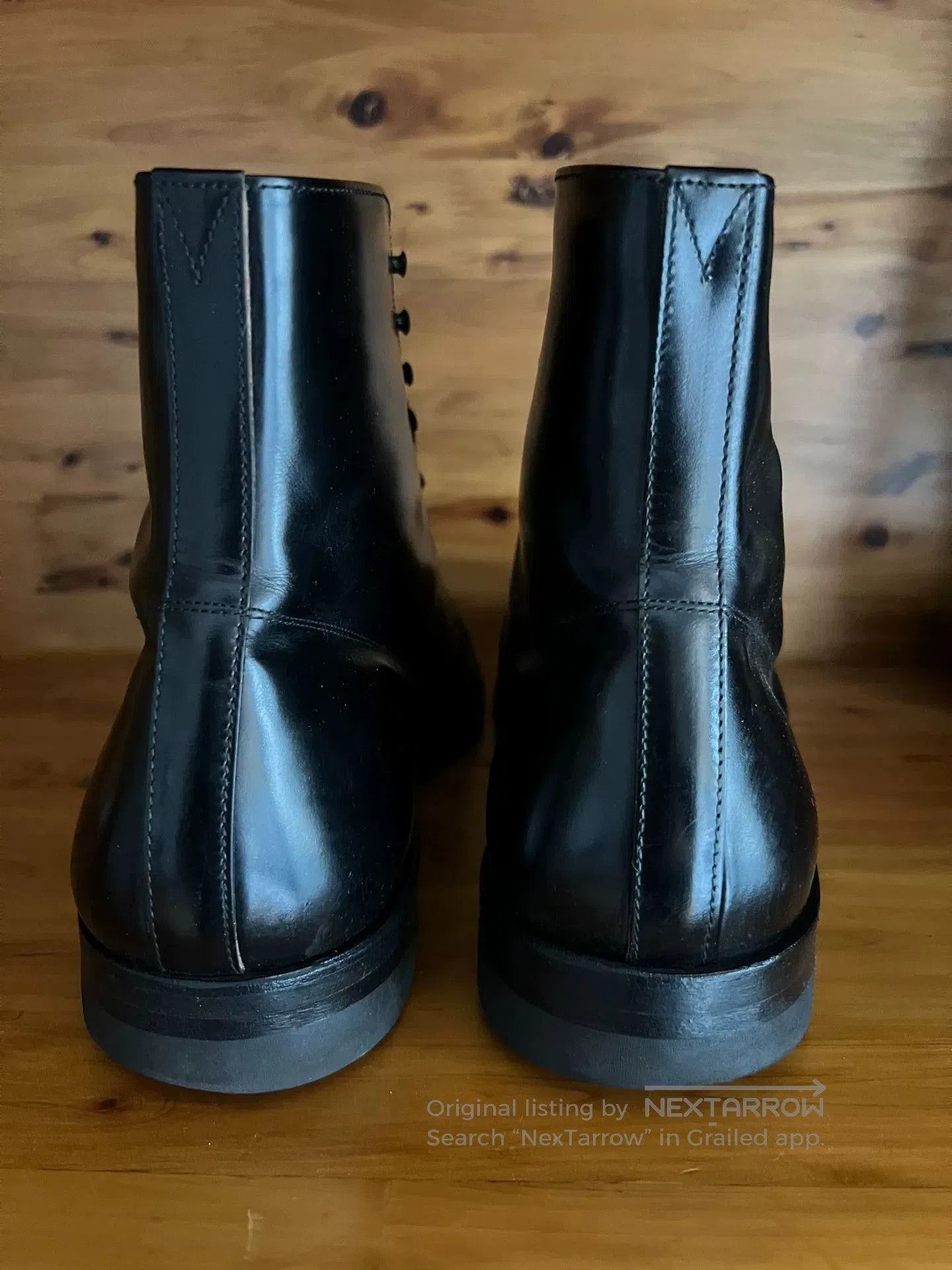 PHIGVEL MAKERS & Co. classic black leather service boots for men. Size US 9.5 / EU 42-43 - 5 Thumbnail
