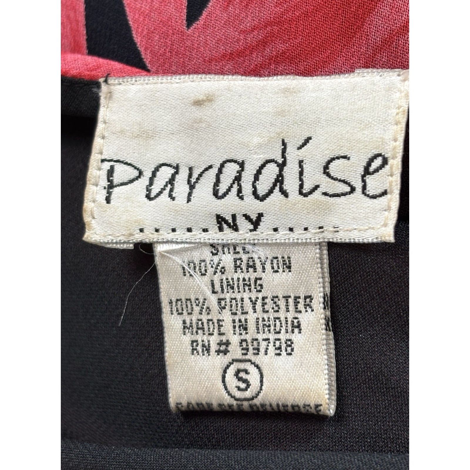 Paradise VINTAGE Paradise Floral Sheath Dress Sz S Black Y2K Grunge Cocktail 90s Womens Size S / US 4 / IT 40 - 7 Thumbnail