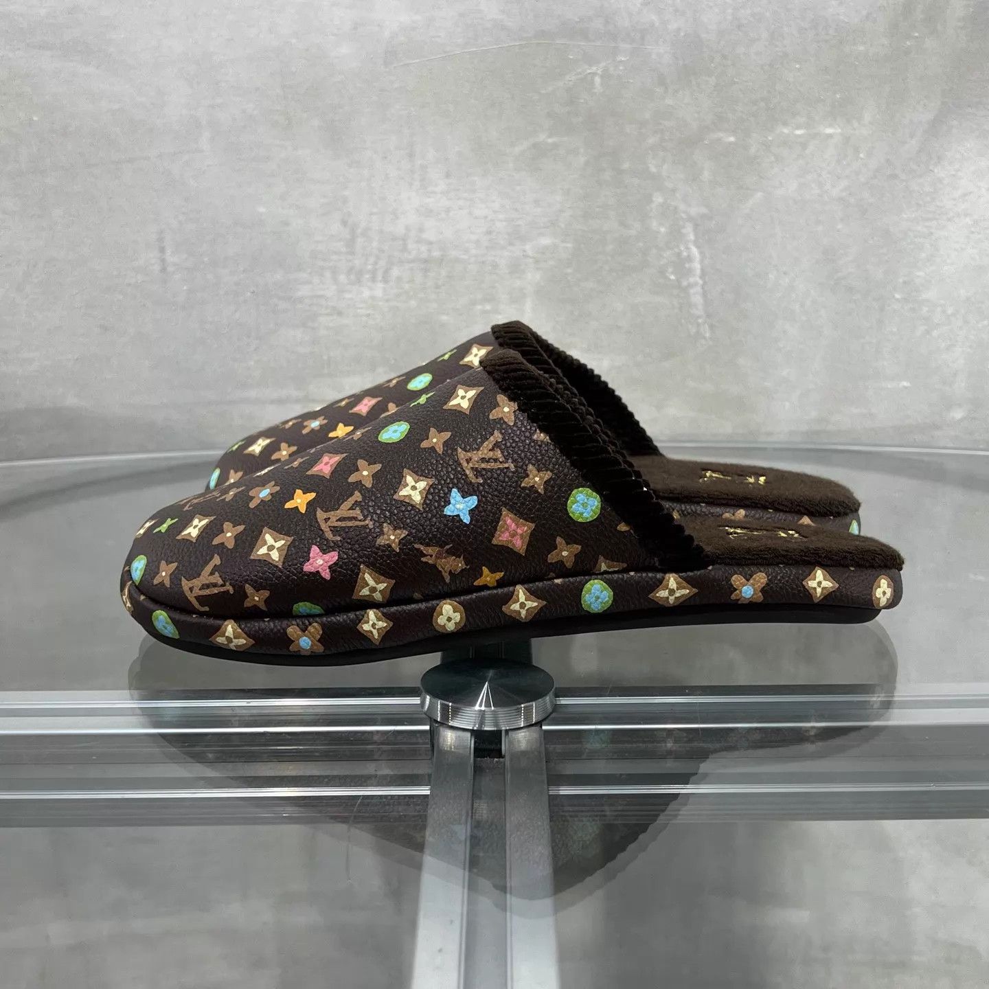 Louis Vuitton LV Tyler Slippers Black Multi Brown UK2 36 Size US 4.5 / IT 34.5 - 3 Thumbnail
