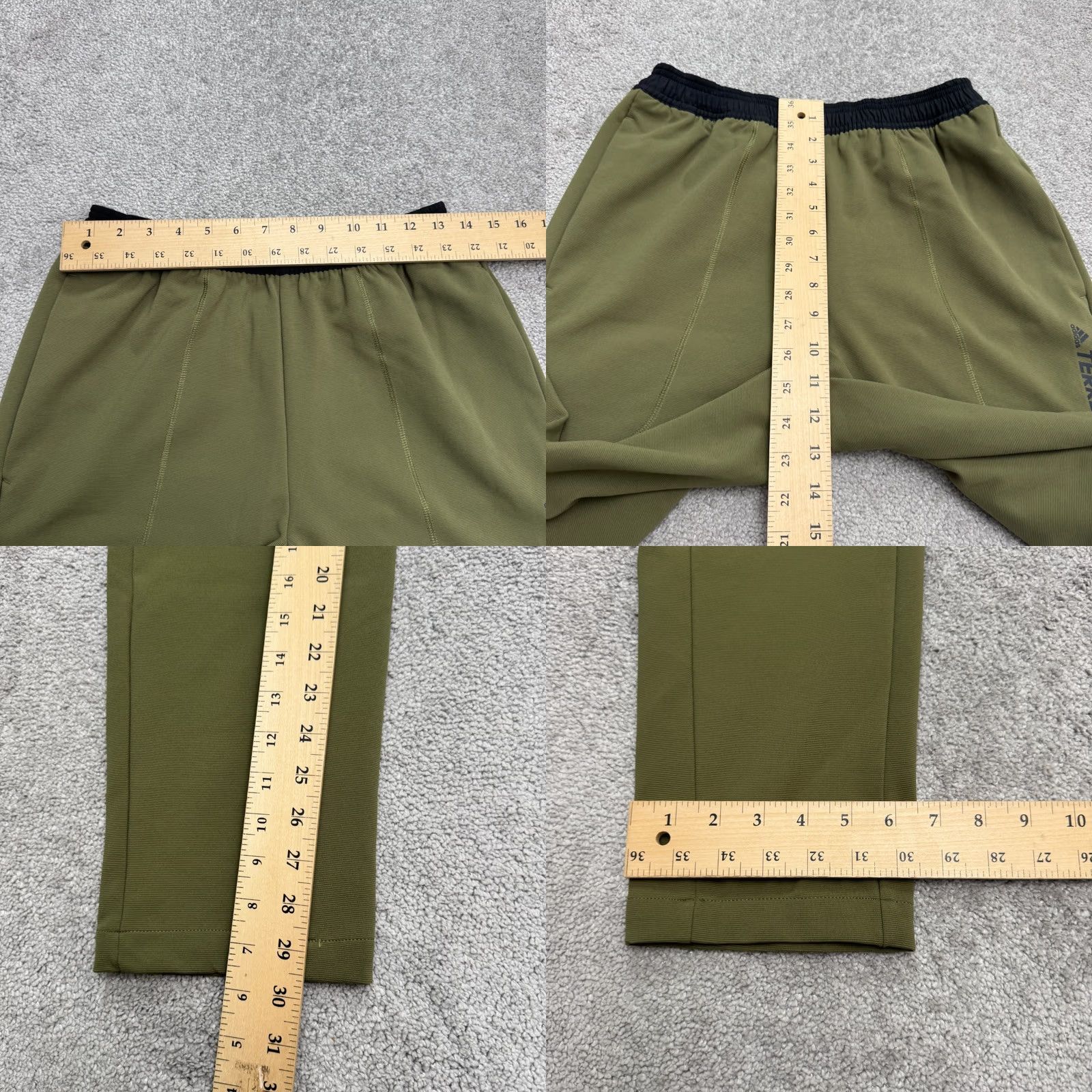 Adidas Adidas Terrex Active Track Pants Mens Small Olive Green Elastic Waist Athletic Size US 29 - 9 Thumbnail