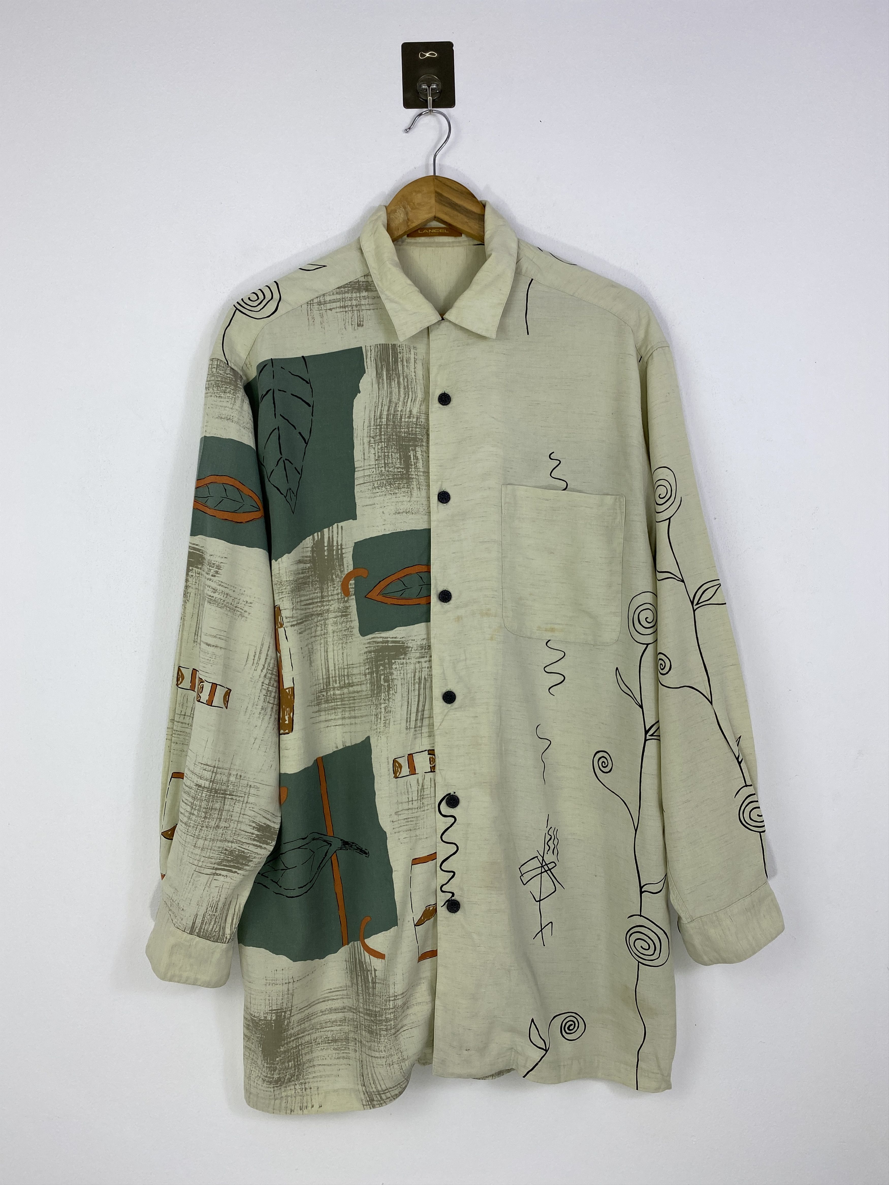 Lancel Vintage Lancel Paris Abstract Button Up Shirt TA0710 Size US L / EU 52-54 / 3 - 1 Thumbnail