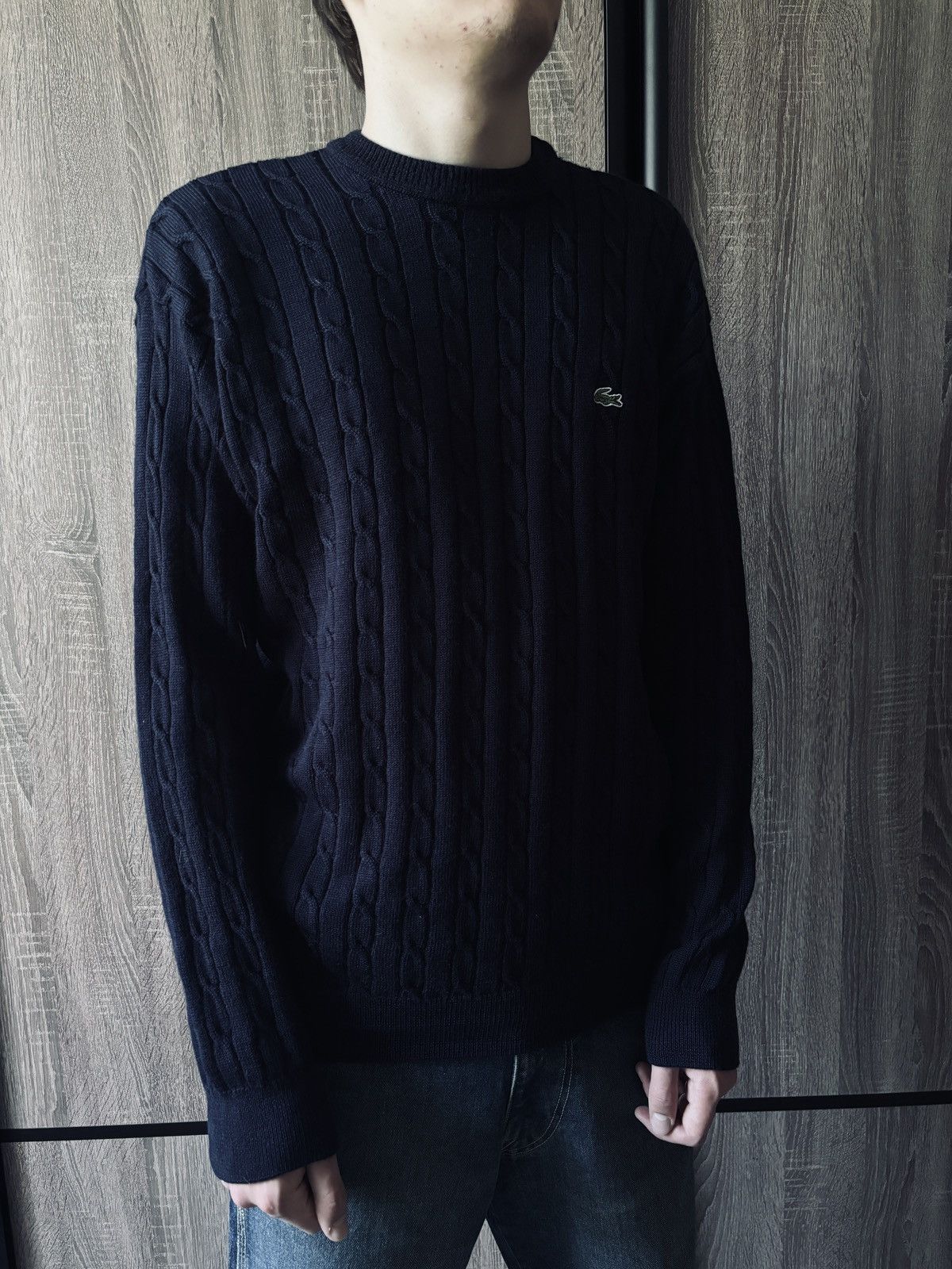 Lacoste × Vintage Lacoste sweater vintage cable knit wool sweatshirt Size US L / EU 52-54 / 3 - 1 Thumbnail