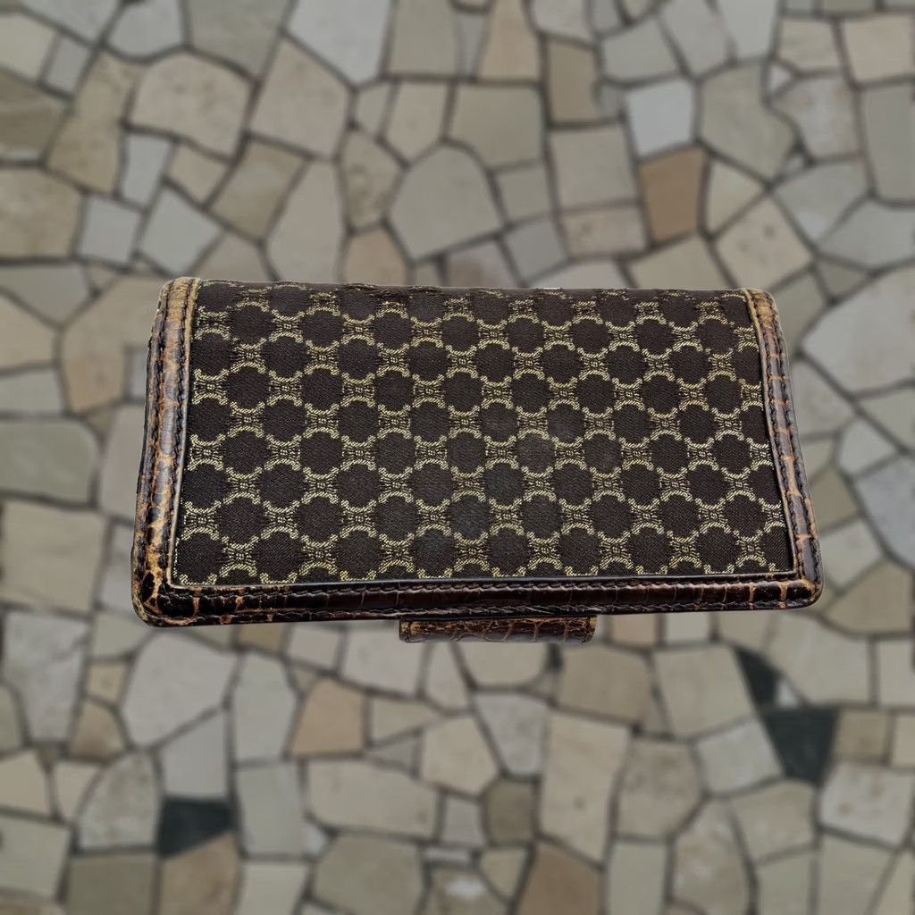 Celine CELINE Wallet Snap Full Size Logo Macadam Pattern Women Brown Size ONE SIZE - 1 Thumbnail