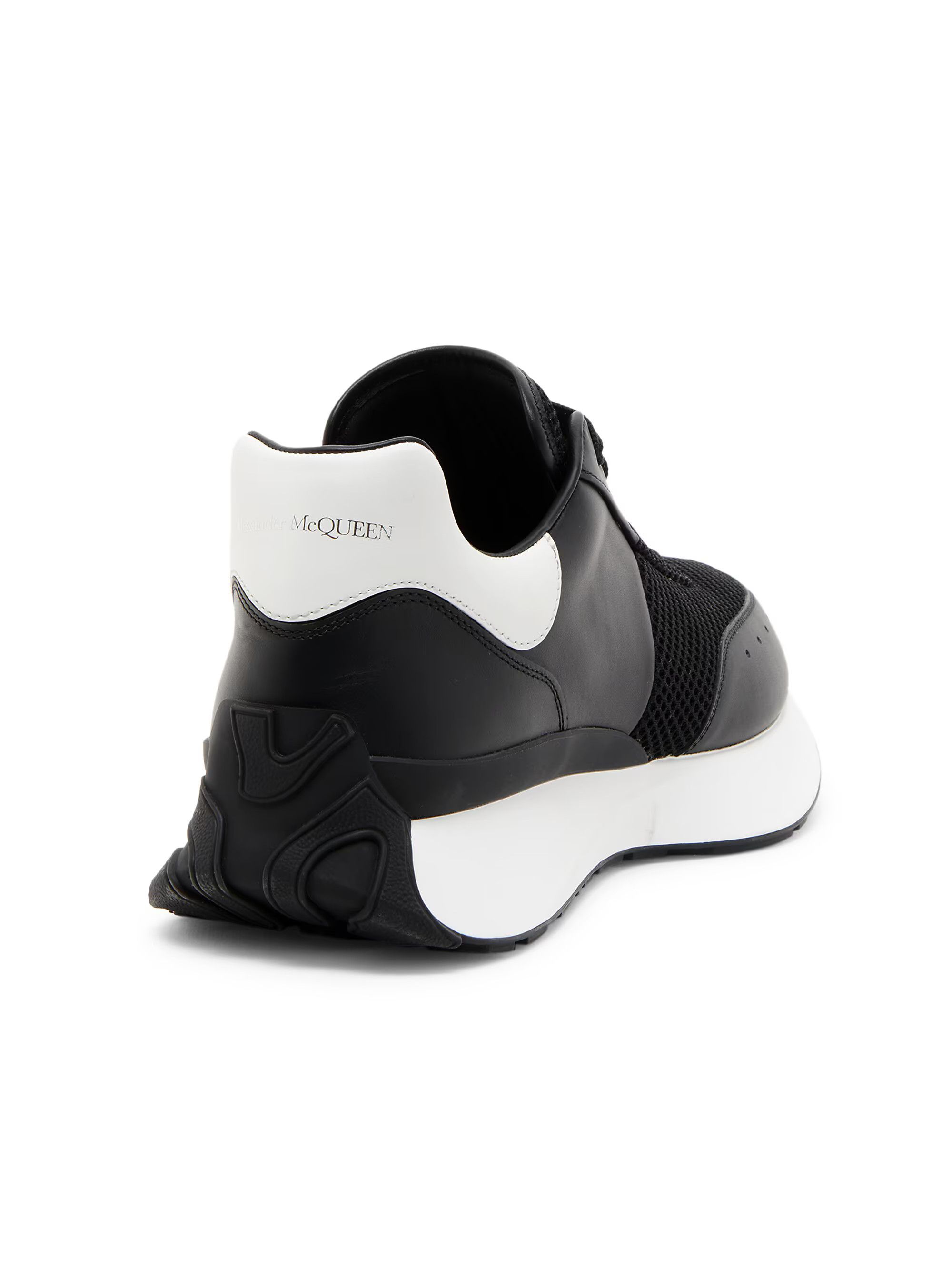 Alexander McQueen os11x0226 Leather Low-Top Sneakers in Black/White Size US 11 / EU 44 - 3 Thumbnail