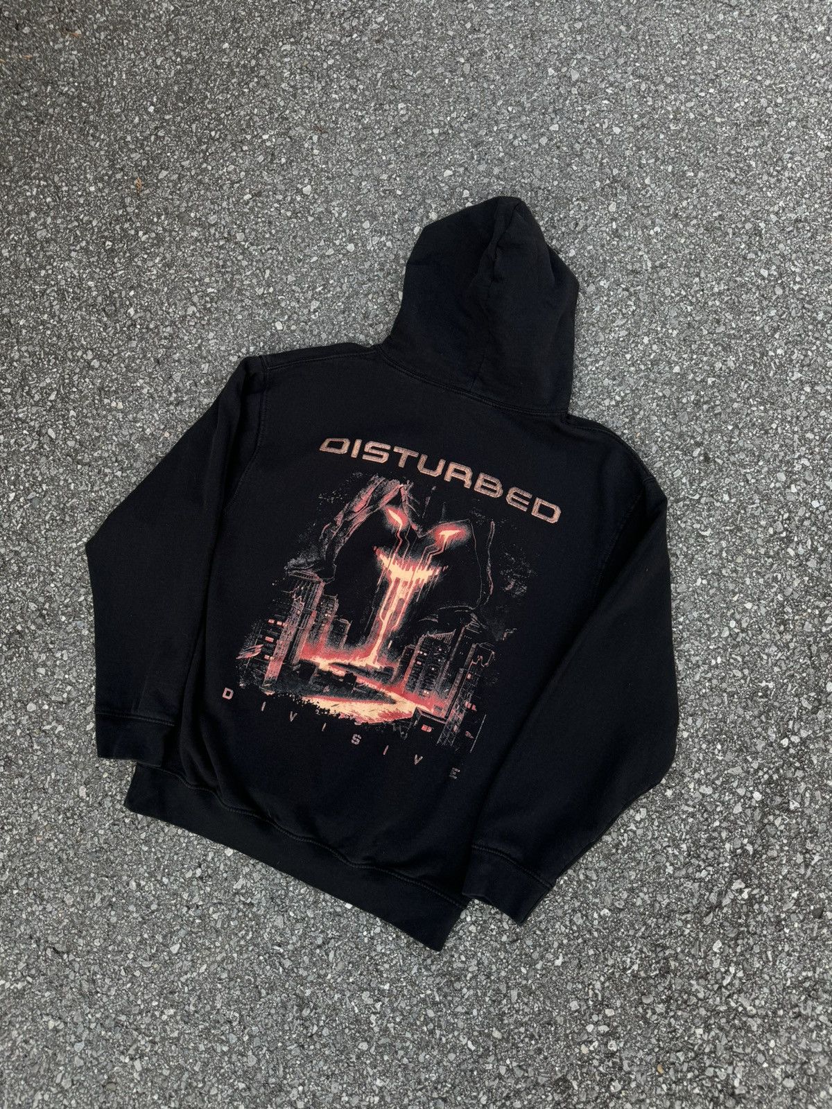 Band Tees × Japanese Brand Disturbed rock metal boxy hoodie logo y2k rap skate black Size US L / EU 52-54 / 3 - 2 Thumbnail