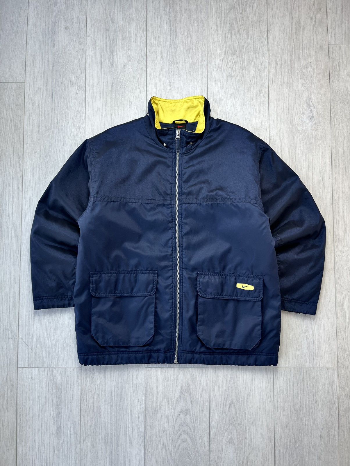 Nike × Vintage Vintage Nike Nylon Jacket Big Logo 90s Y2K Drill Hype Size US L / EU 52-54 / 3 - 4 Thumbnail