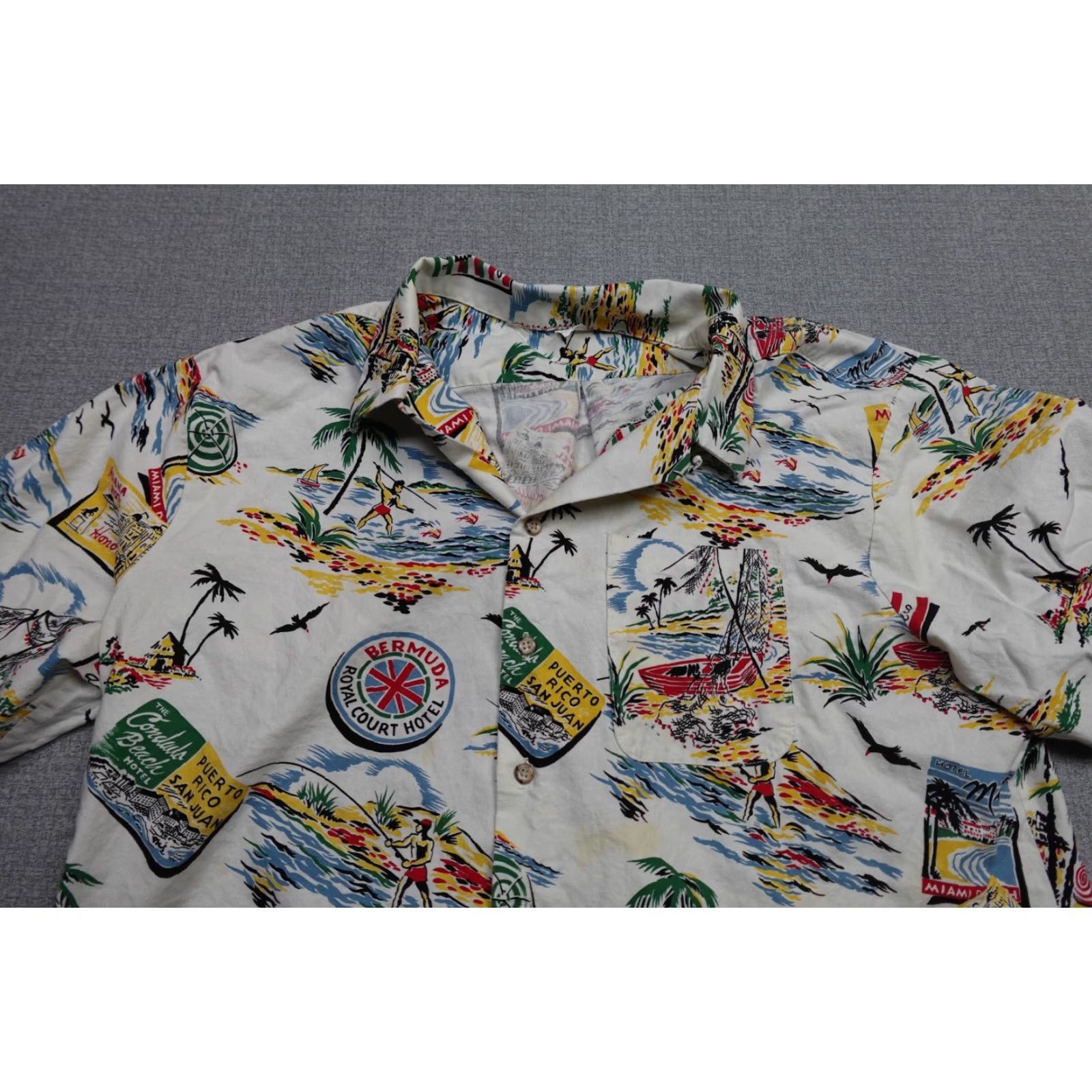 Vintage VINTAGE Angelica Shirt Mens 2XL White Hawaiian Floral Button-Up Adults 2XL Mens Size US XXL / EU 58 / 5 - 2 Thumbnail