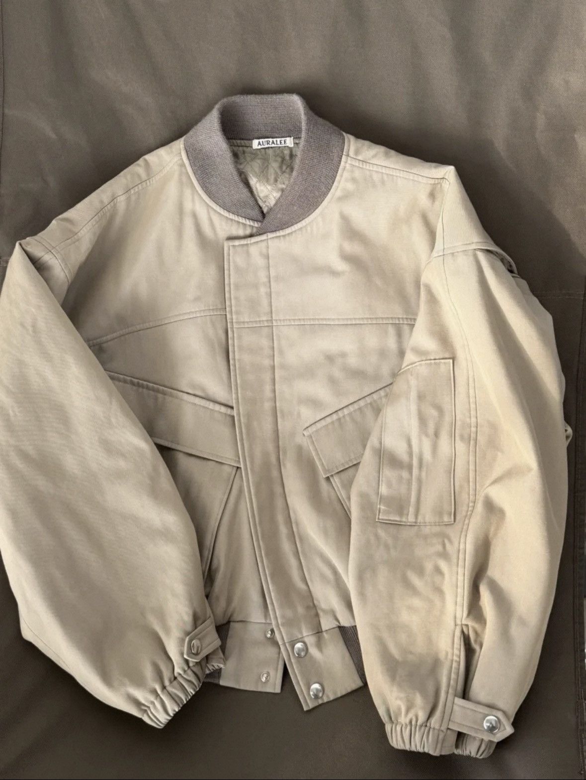 Auralee AURALEE Khaki Wool Padded Bomber Jacket sz JP 3 MSRP $1,130 Size US S / EU 44-46 / 1 - 4 Thumbnail