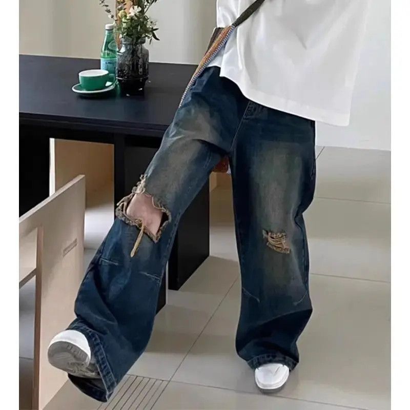 Japanese Brand Retro hip-hop washed distressed jeans Size US 32 / EU 48 - 4 Thumbnail