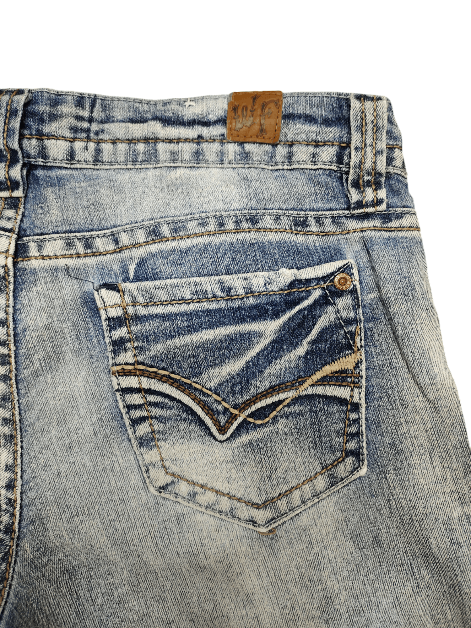 If Six Was Nine Flare Jeans Wallflower Clawmark Faded Denim Bootcut Low Rise Size US 30 / EU 46 - 17 Thumbnail