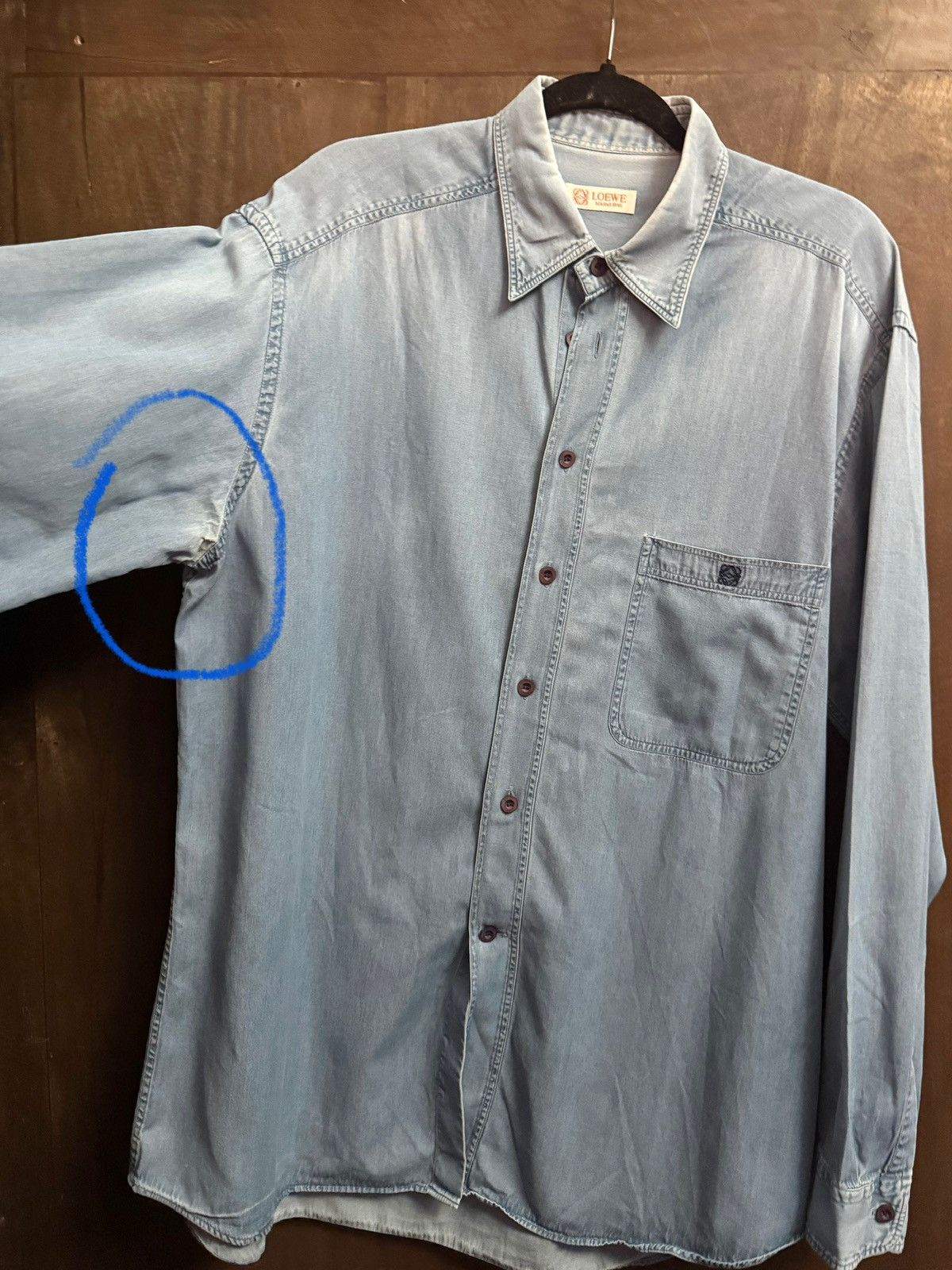 Loewe vintage loewe denim blue shirt 43 Size US XL / EU 56 / 4 - 9 Thumbnail