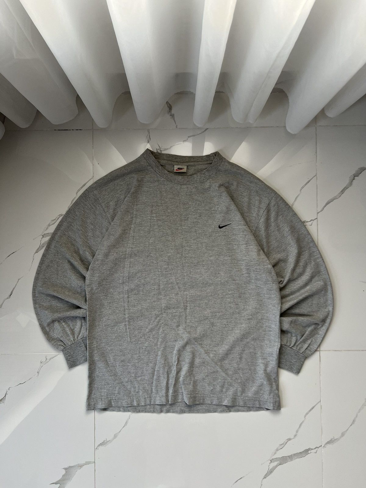 Nike × Vintage 90's NIKE BASIC RETRO SWOOSH LOGO CREWNECK L/S TEE Y2K Size US M / EU 48-50 / 2 - 1 Thumbnail