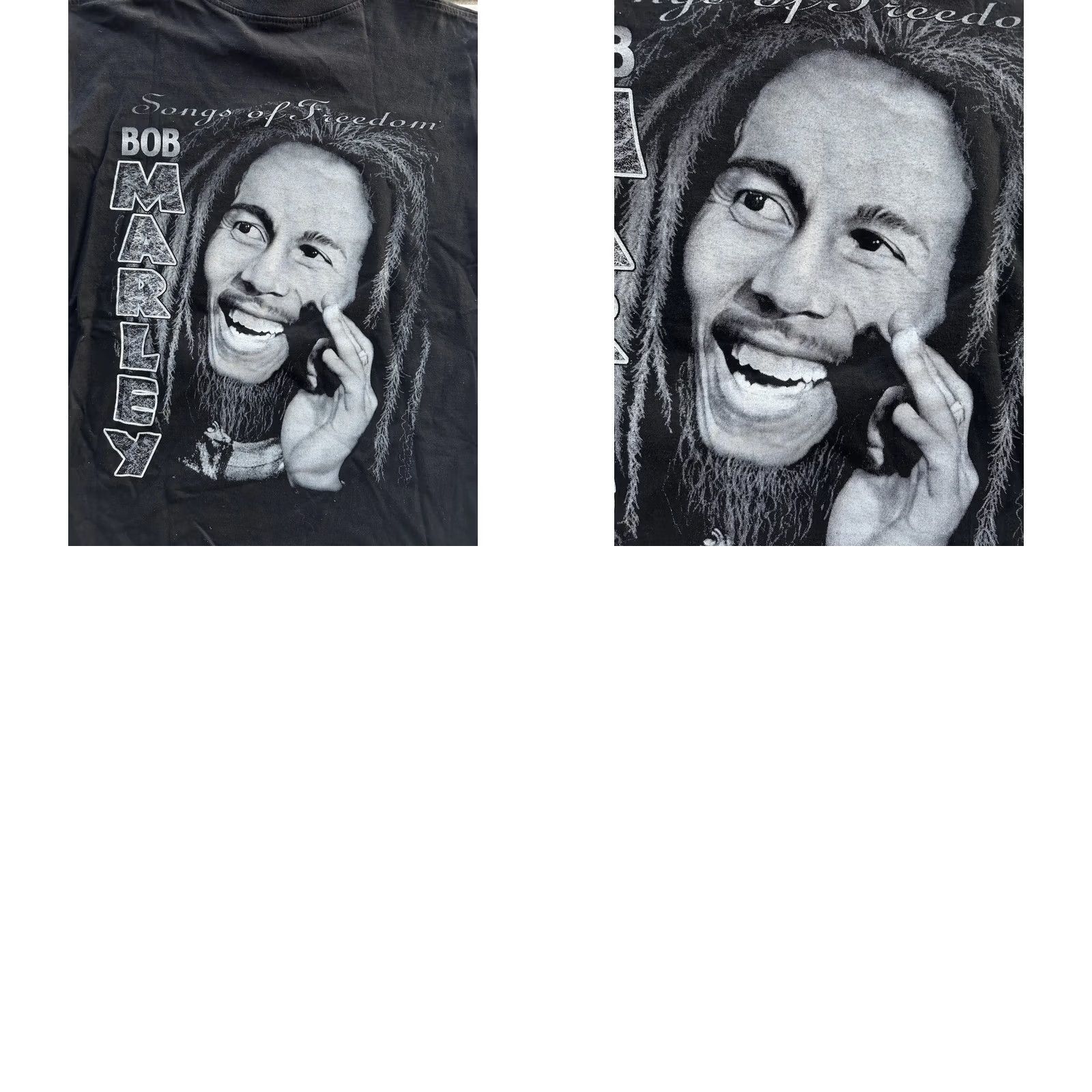 Vintage VINTAGE Bob Marley Songs Of Freedom Reggae Shirt L Black Double Sided Rap Tee 90s NWOT Mens Size US L / EU 52-54 / 3 - 8 Thumbnail