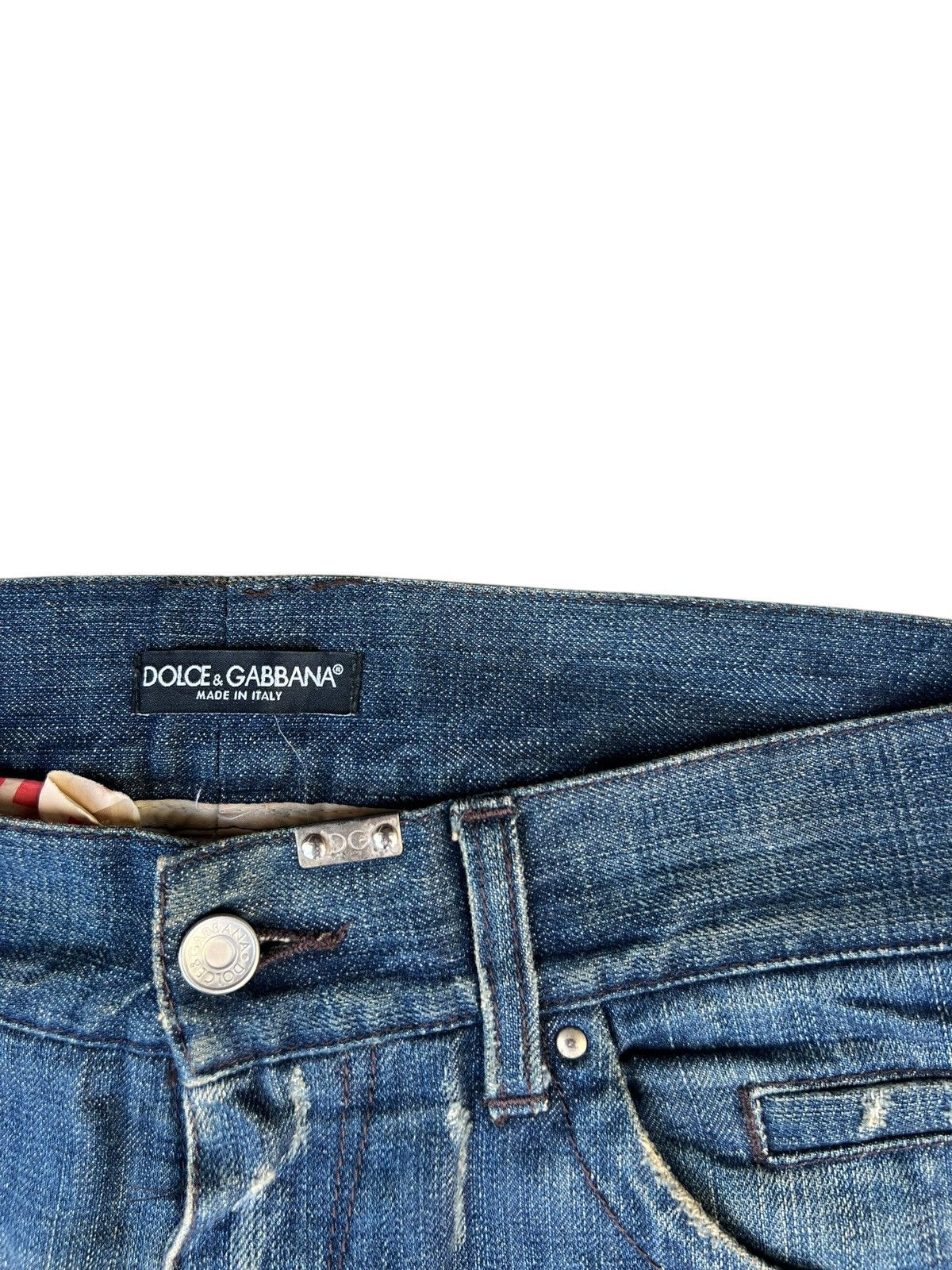 Dolce & Gabbana Vintage Y2K Dolce & Gabbana Distress Denim Slim Jeans Size US 31 - 12 Thumbnail