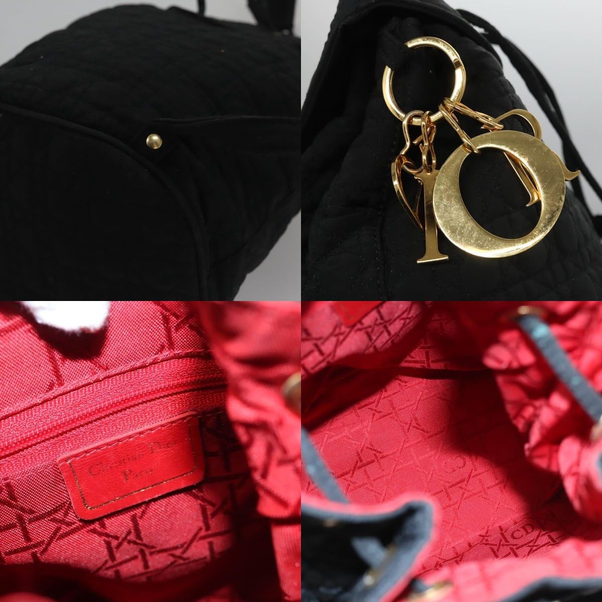 Dior DIOR Lady DIOR Backpack Nylon Black Gold Size ONE SIZE - 11 Thumbnail